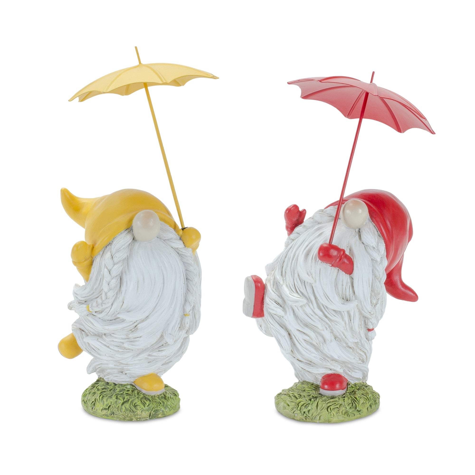 Gnome w/Umbrella (2 Asst) 7.75"H, 8.25"H Resin