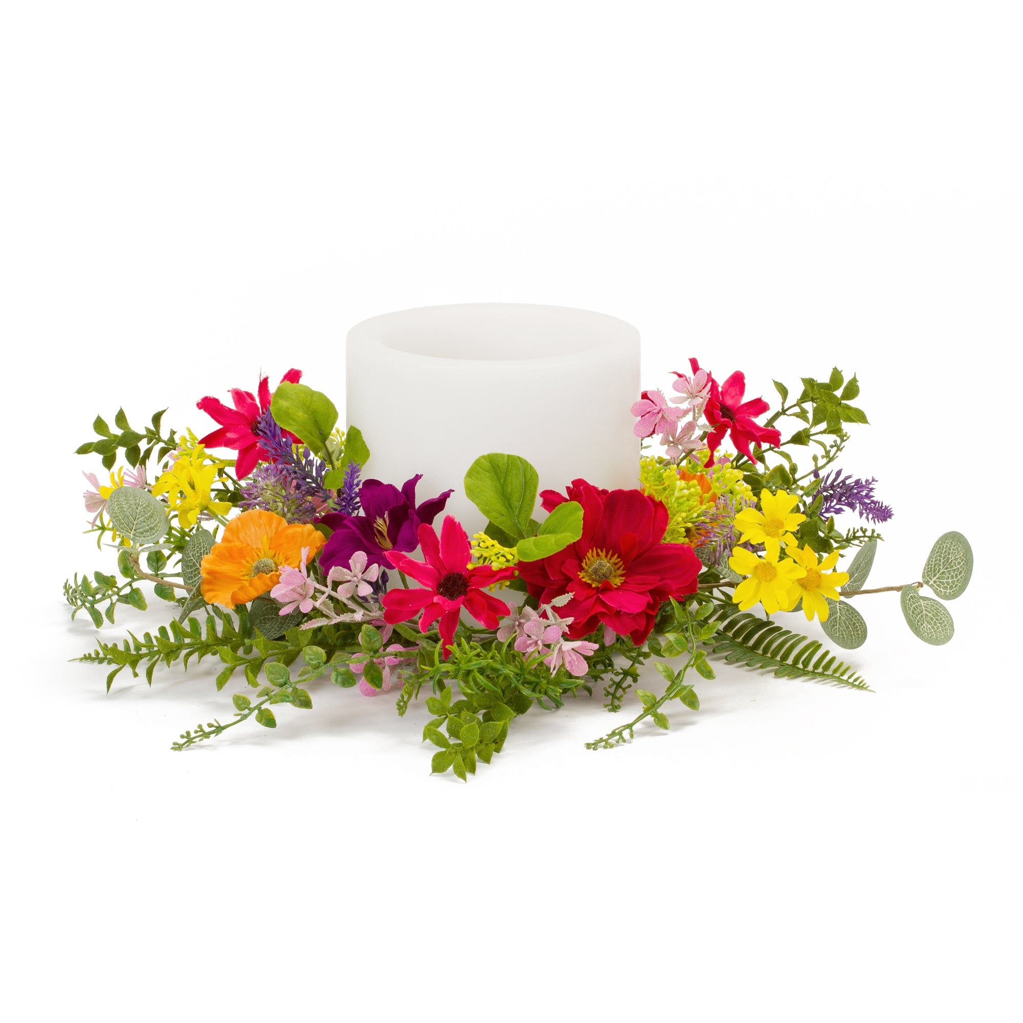 Mixed Floral Wreath 17.5”D Polyester/