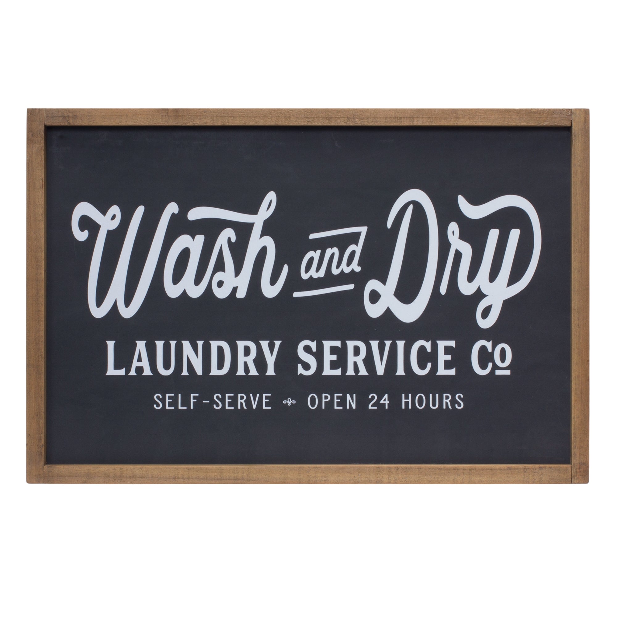 Wash and Dry Laundry Sign 18.25"L x 12"H Wood/Wood