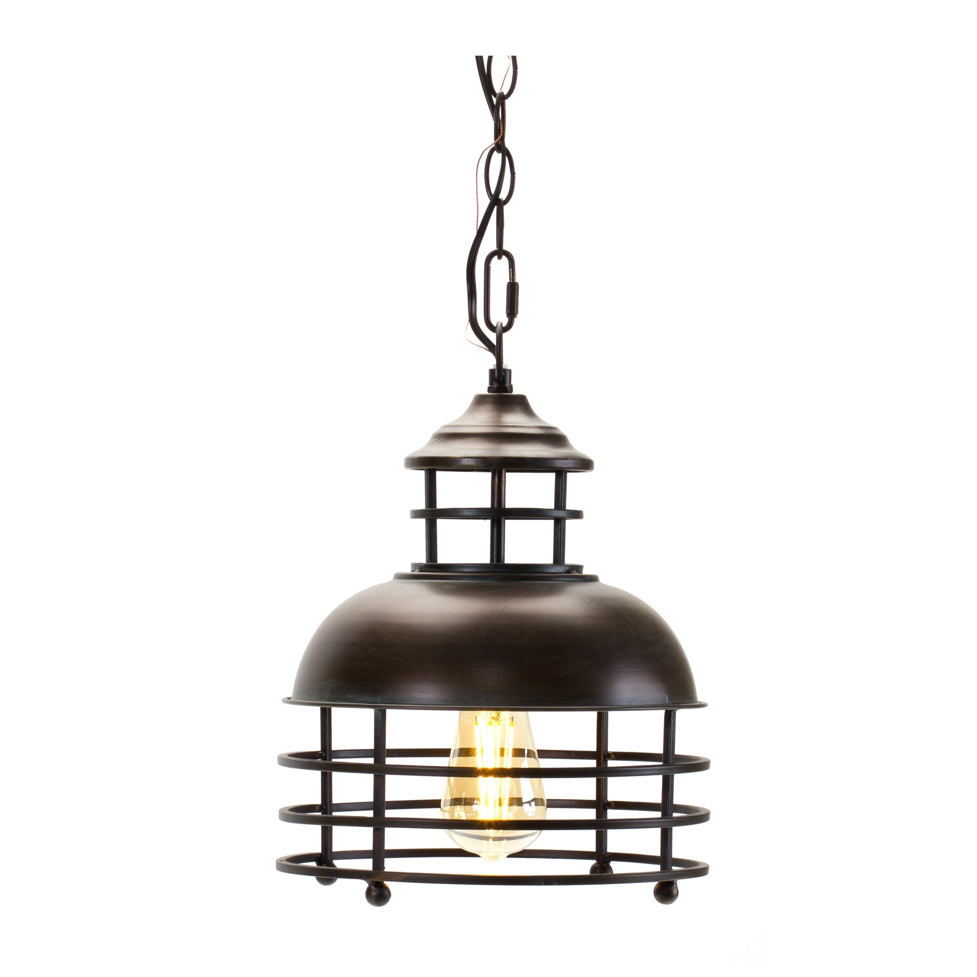 Hanging Light Fixture 10.25"D x 13.75"H Iron 24" Chain (Max 40W)