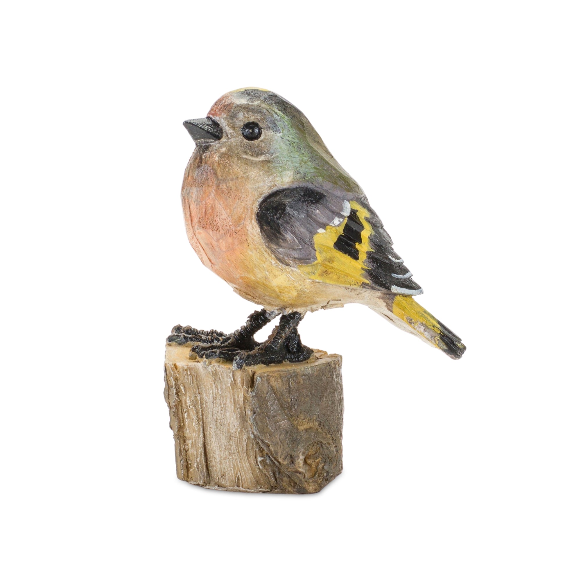 Bird on Stump 3.5”H Resin