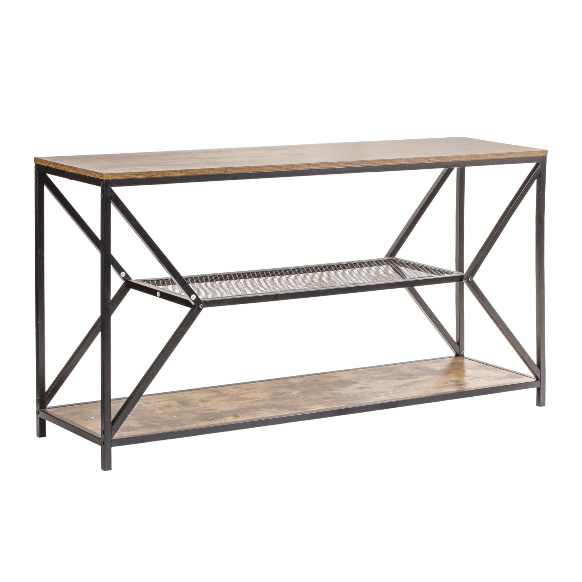 Sofa Table 55.25"L x 15.75"W x 29.5"H Iron/Wood
