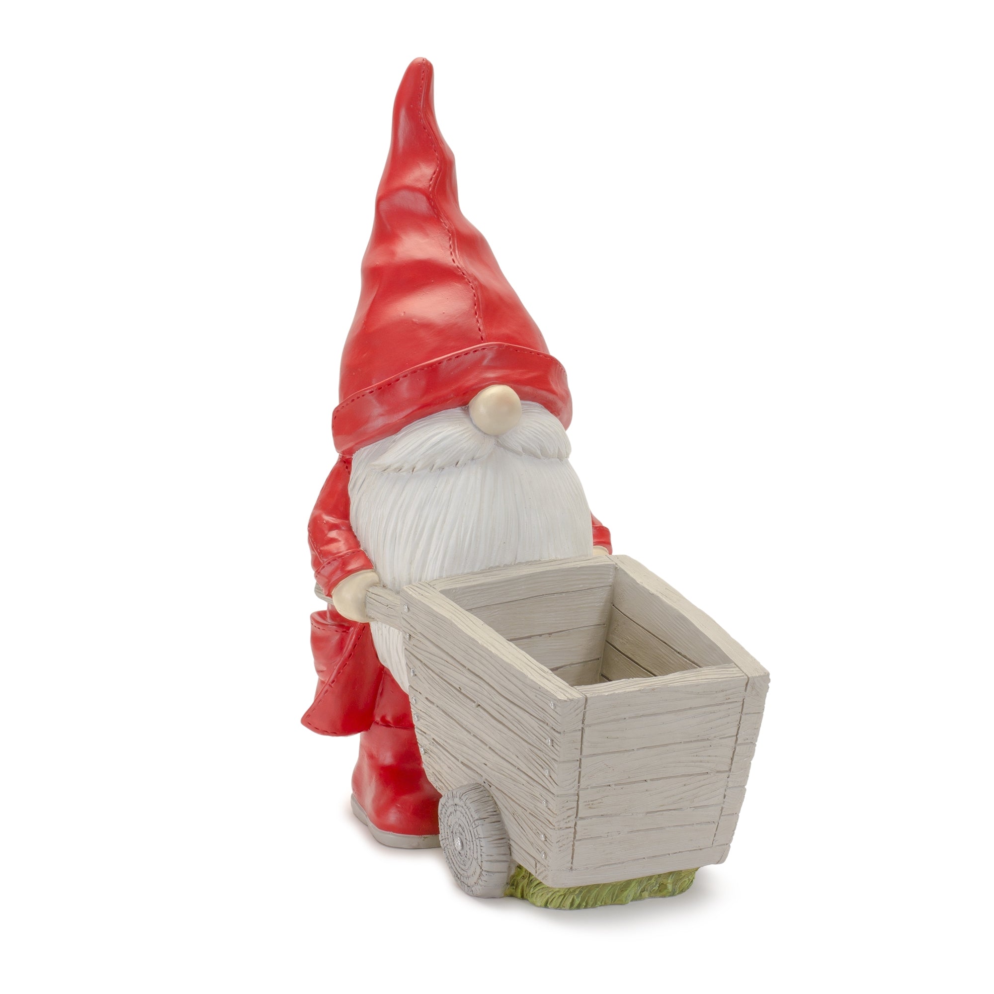 Gnome w/Wheel Barrow 6.75"L x 15.5"H Resin