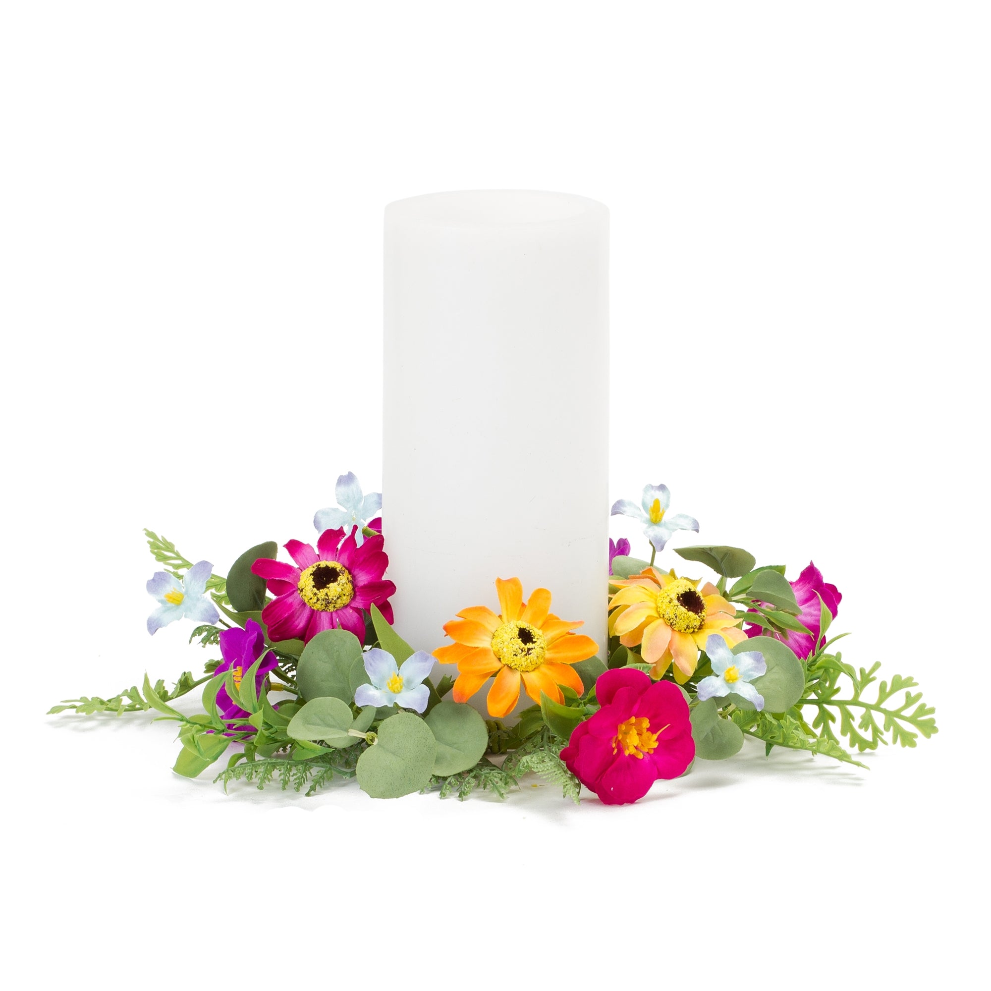 Zinnia Candle Ring 9.5"D Polyester (Fits a 4" Candle)