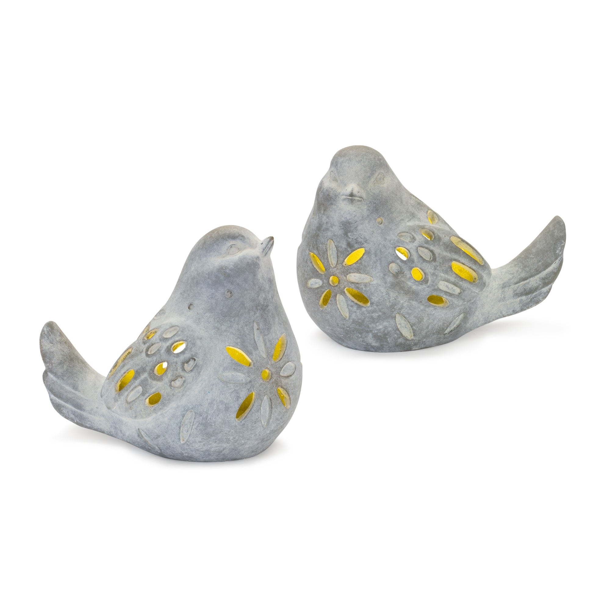 Bird w/Led (2 Asst) 5.5"H, 6.25"H Resin 2 AAA Batteries, Not Included