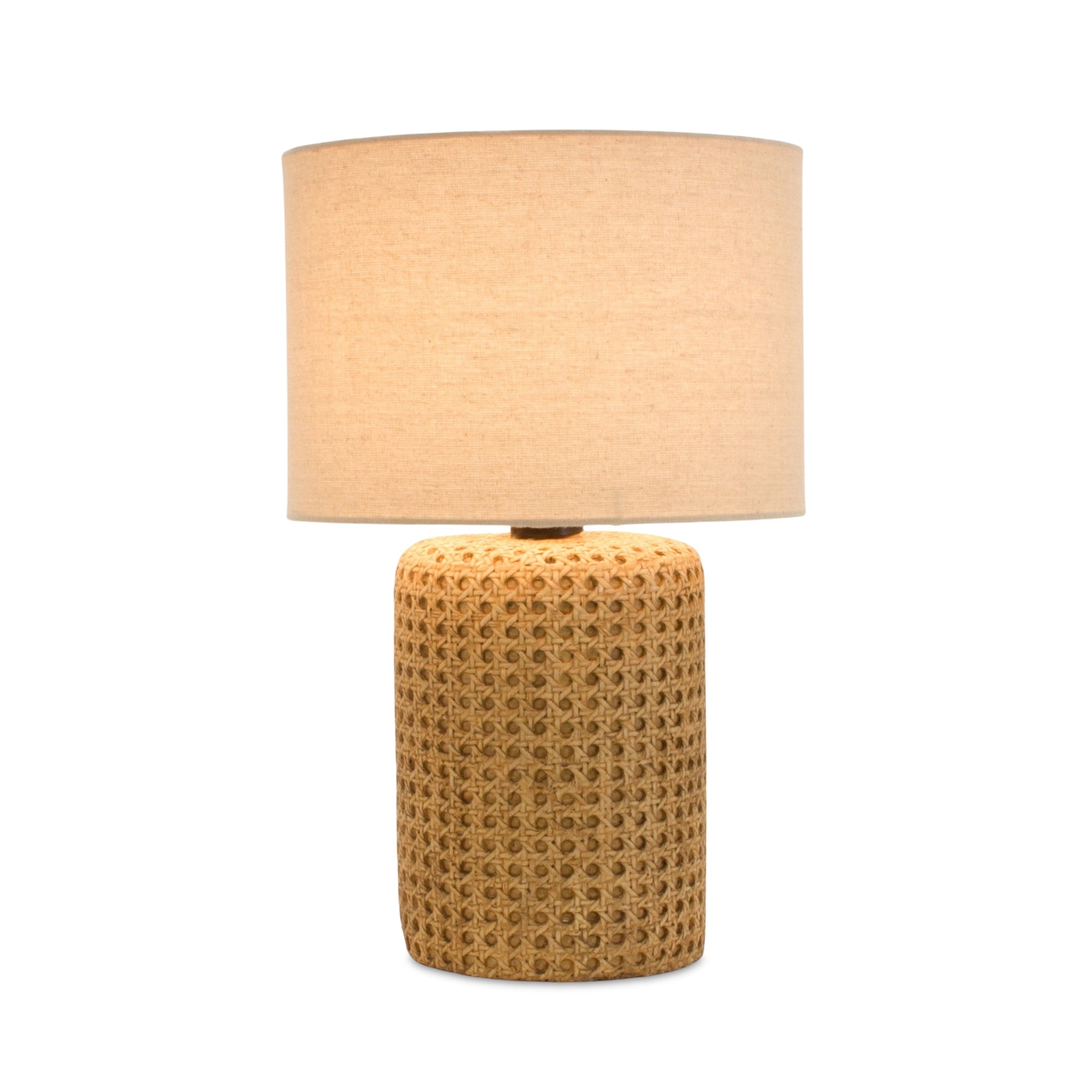 Table Lamp 18”H Cement/Linen