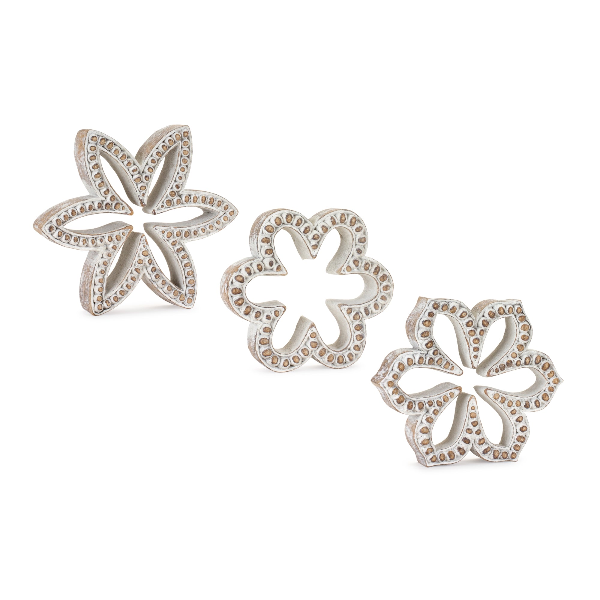 Flower Outline (3 Asst) 5.75"H, 6.5"H, 7"H Resin