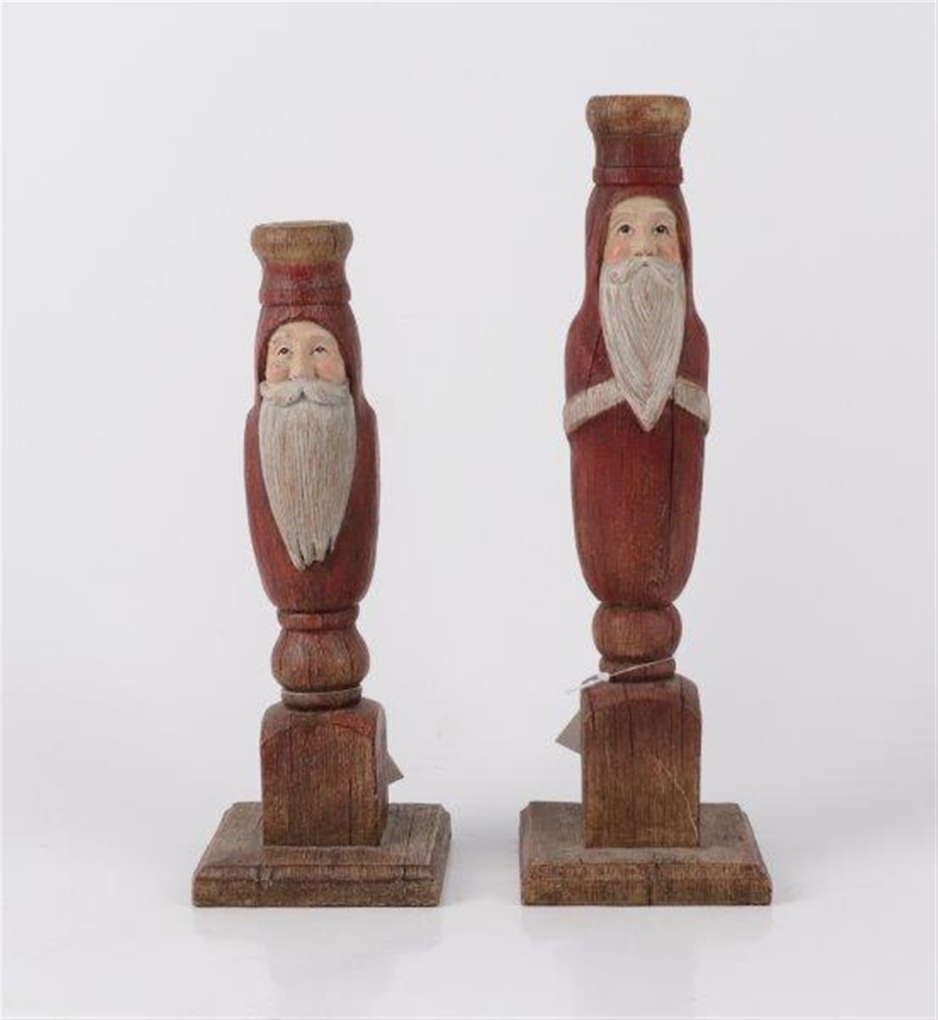 Santa Candle Holder (Set of 2) 10"H, 12"H Resin