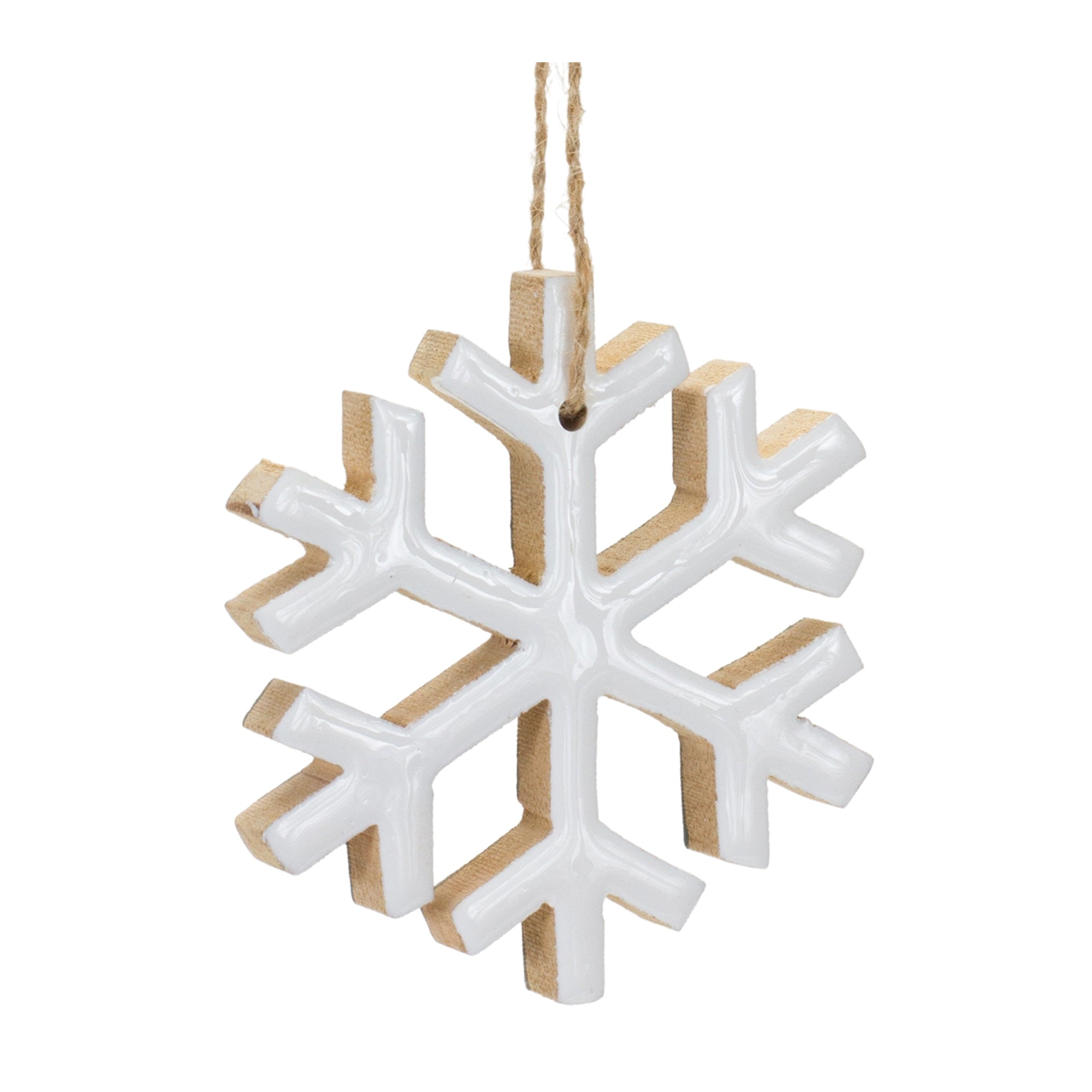 Snowflake Ornament 4”H Wood
