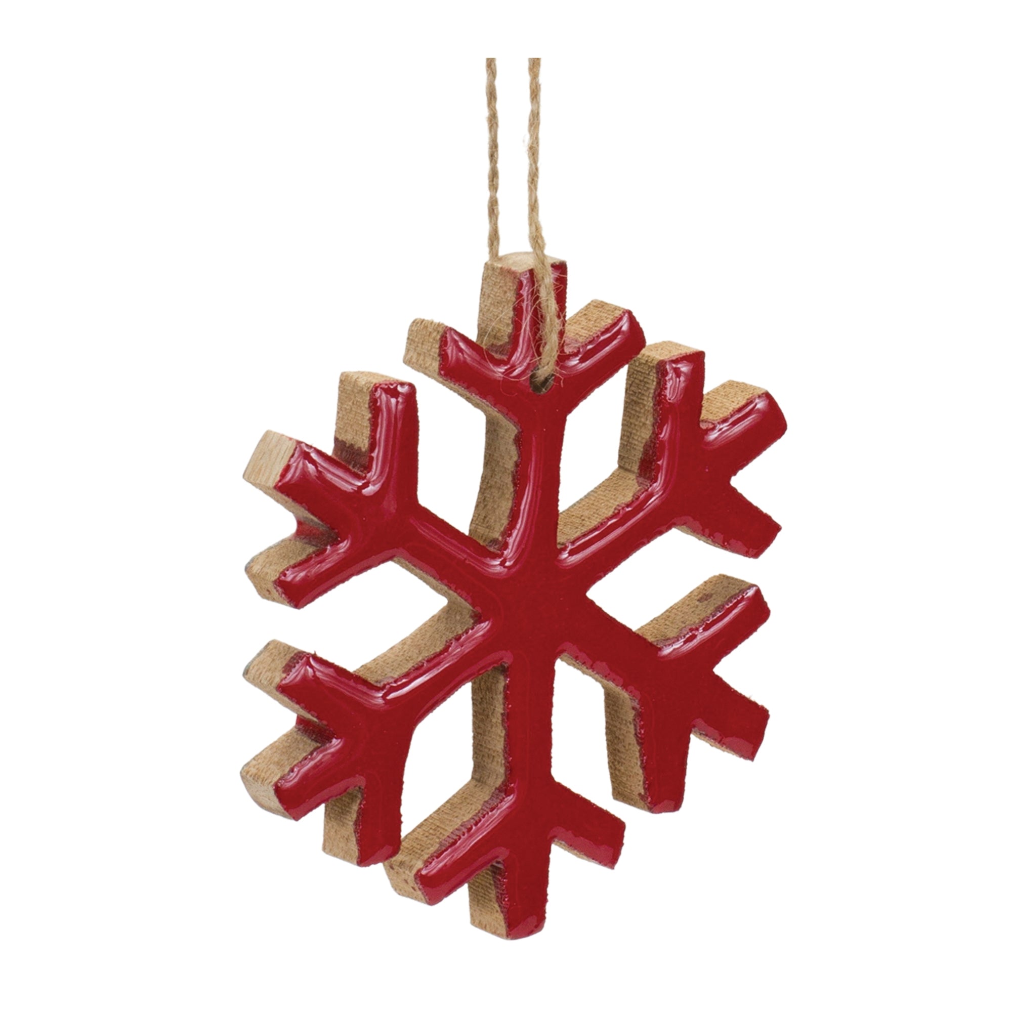 Snowflake Ornament 4”H Wood