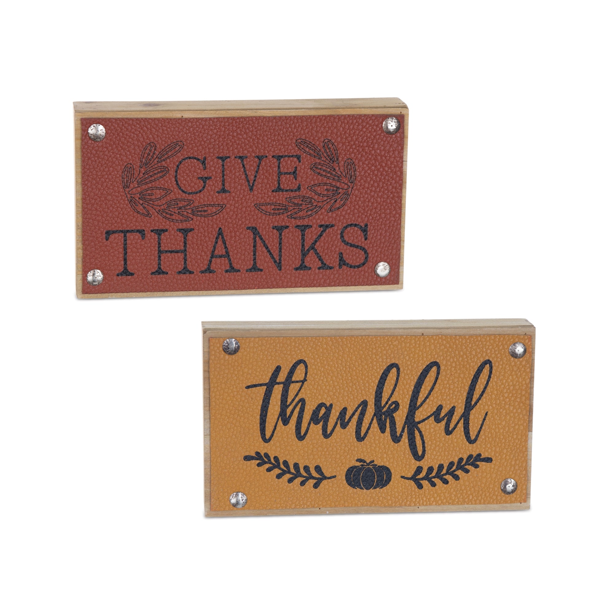 Thankful Sign (2 Asst) 7"L x 4"H Wood