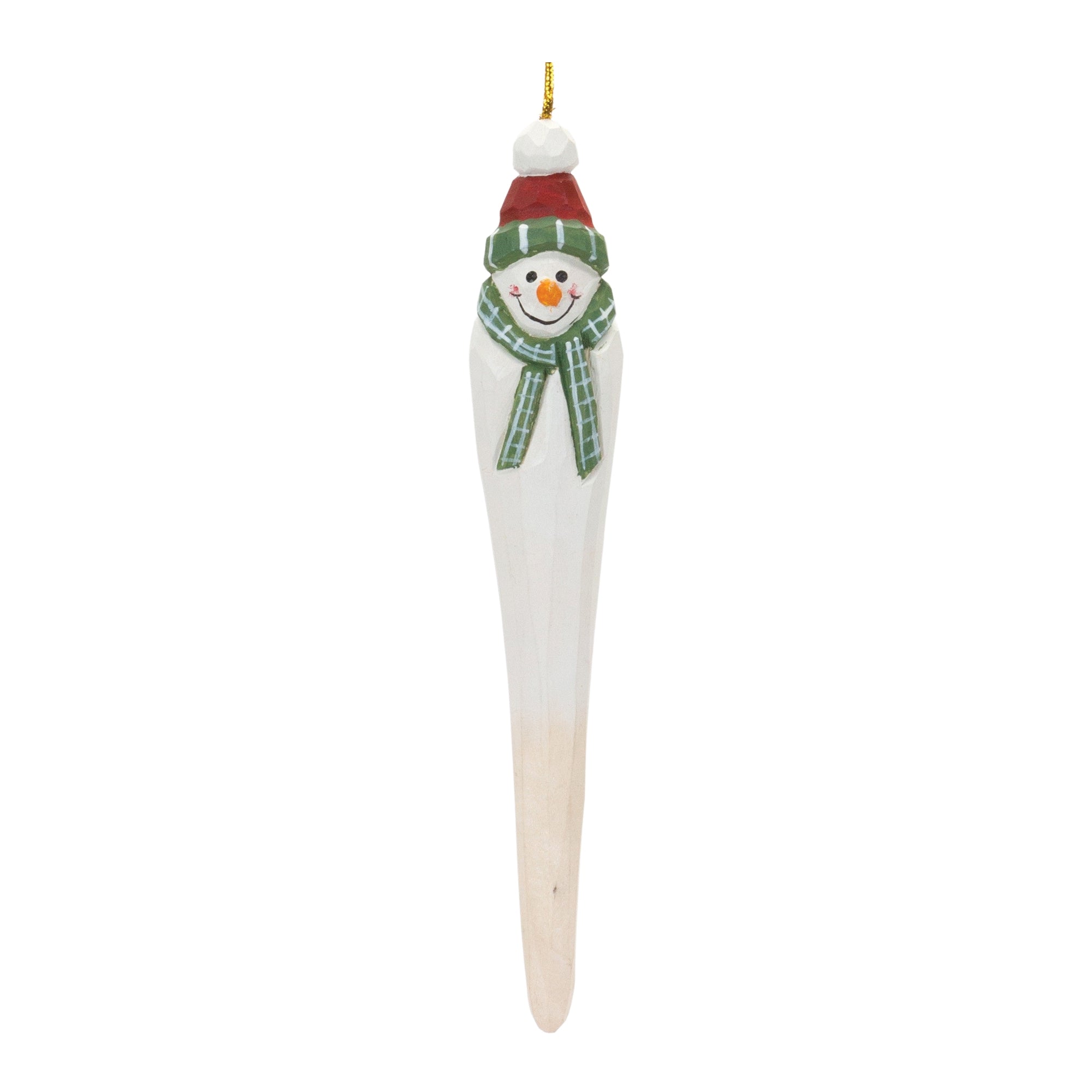 Snowman Drop Ornament 7.25”H Wood