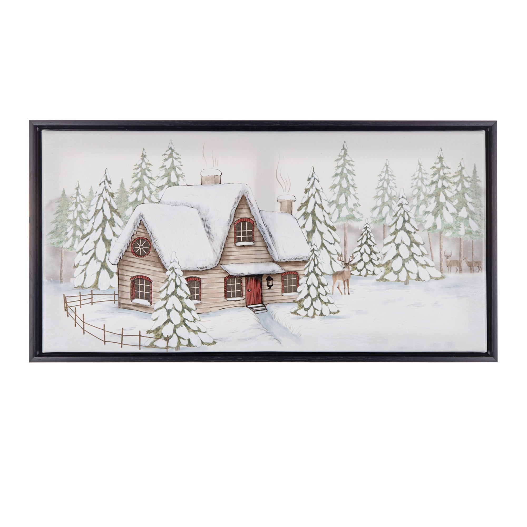Winter Scene Frame 25"L x 13"H Canvas/