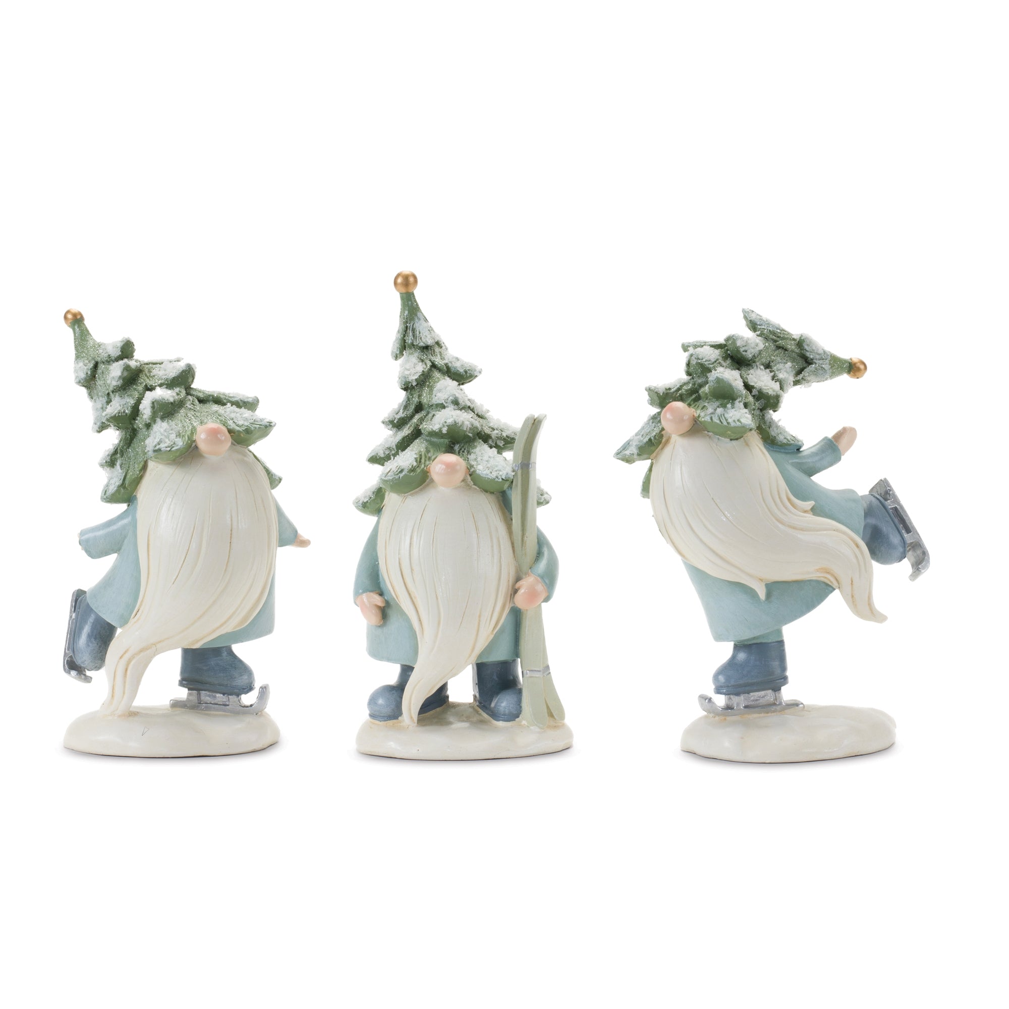Gnome w/Skis and Skates (3 Asst) 7.25”H Resin