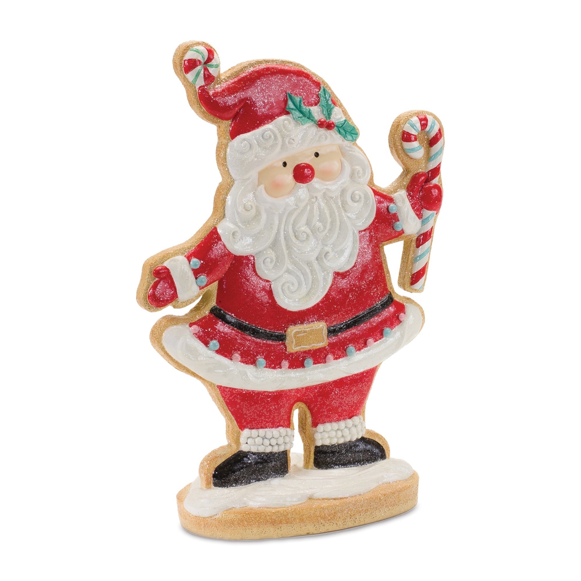 Gingerbread Santa 16”H Resin