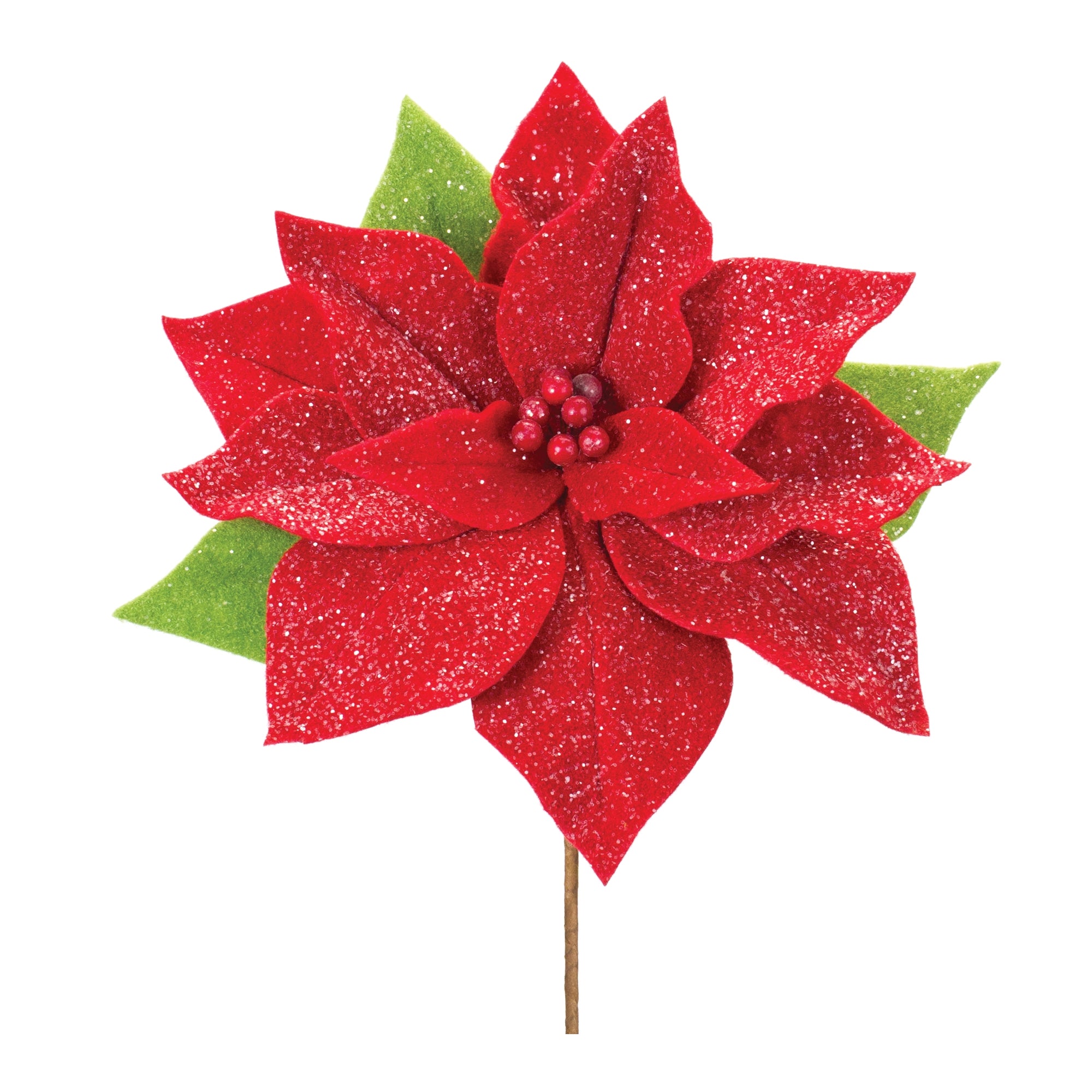 Poinsettia Stem 19.75”H Polyester