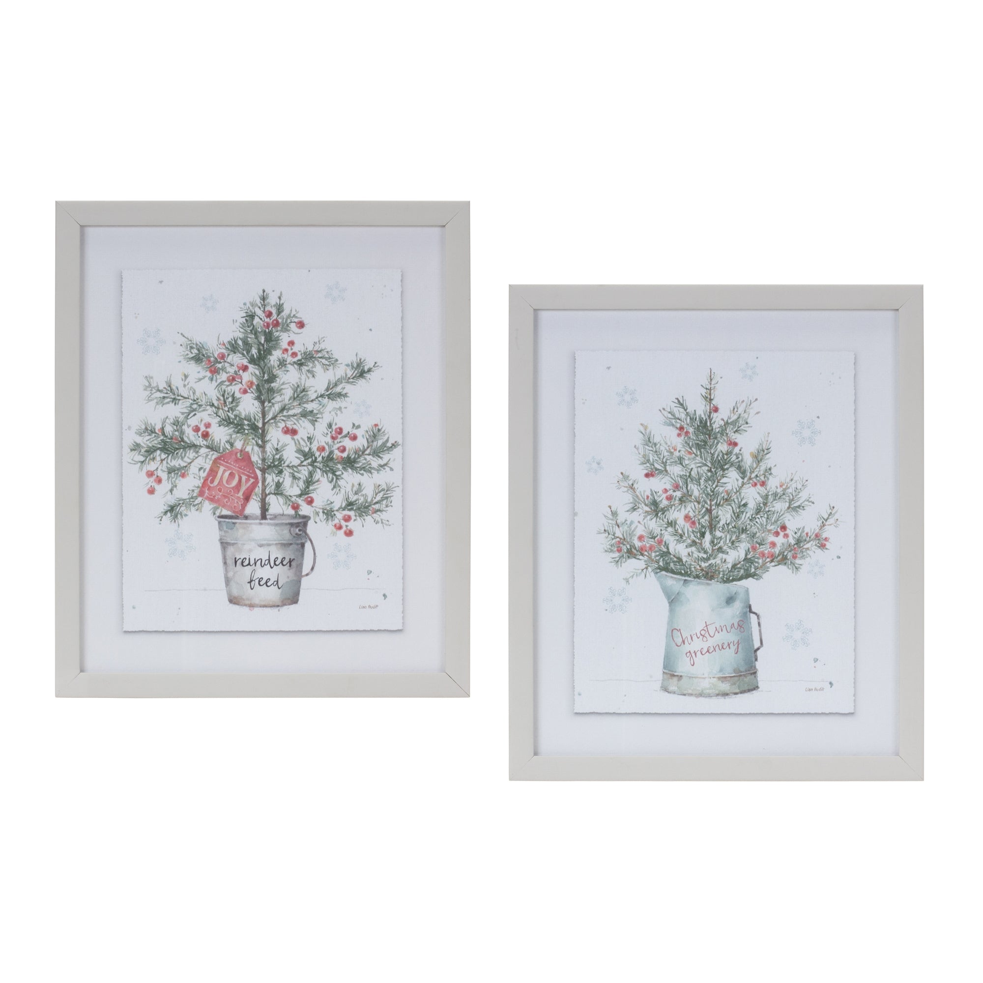 Pine In Pot and Pitcher Frame (2 Asst) 10"L x 11.75"H /Wood