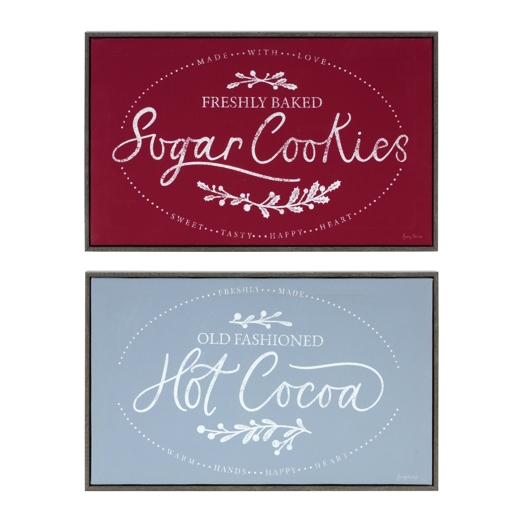Cocoa and Cookies Frame (2 Asst) 15.5"L x 9.5"H /Wood