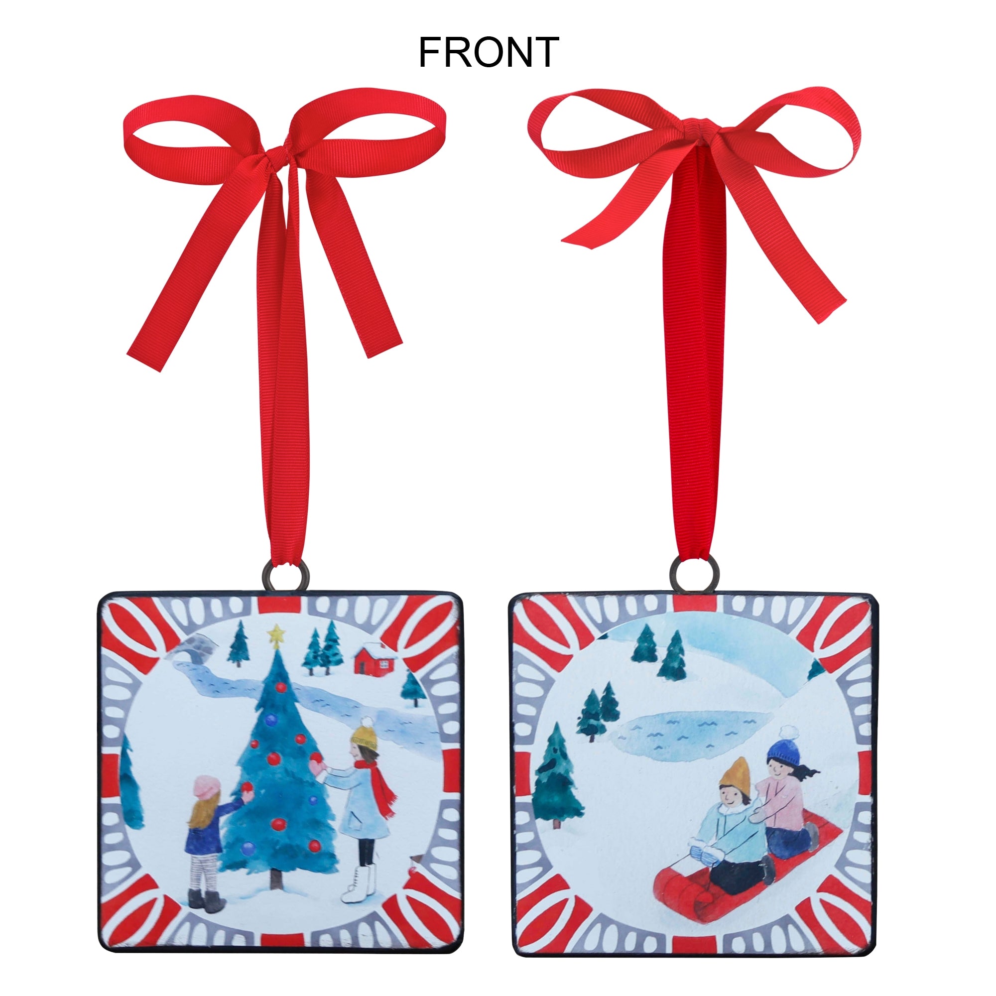 Ornament (2 Asst) 5”SQ Iron