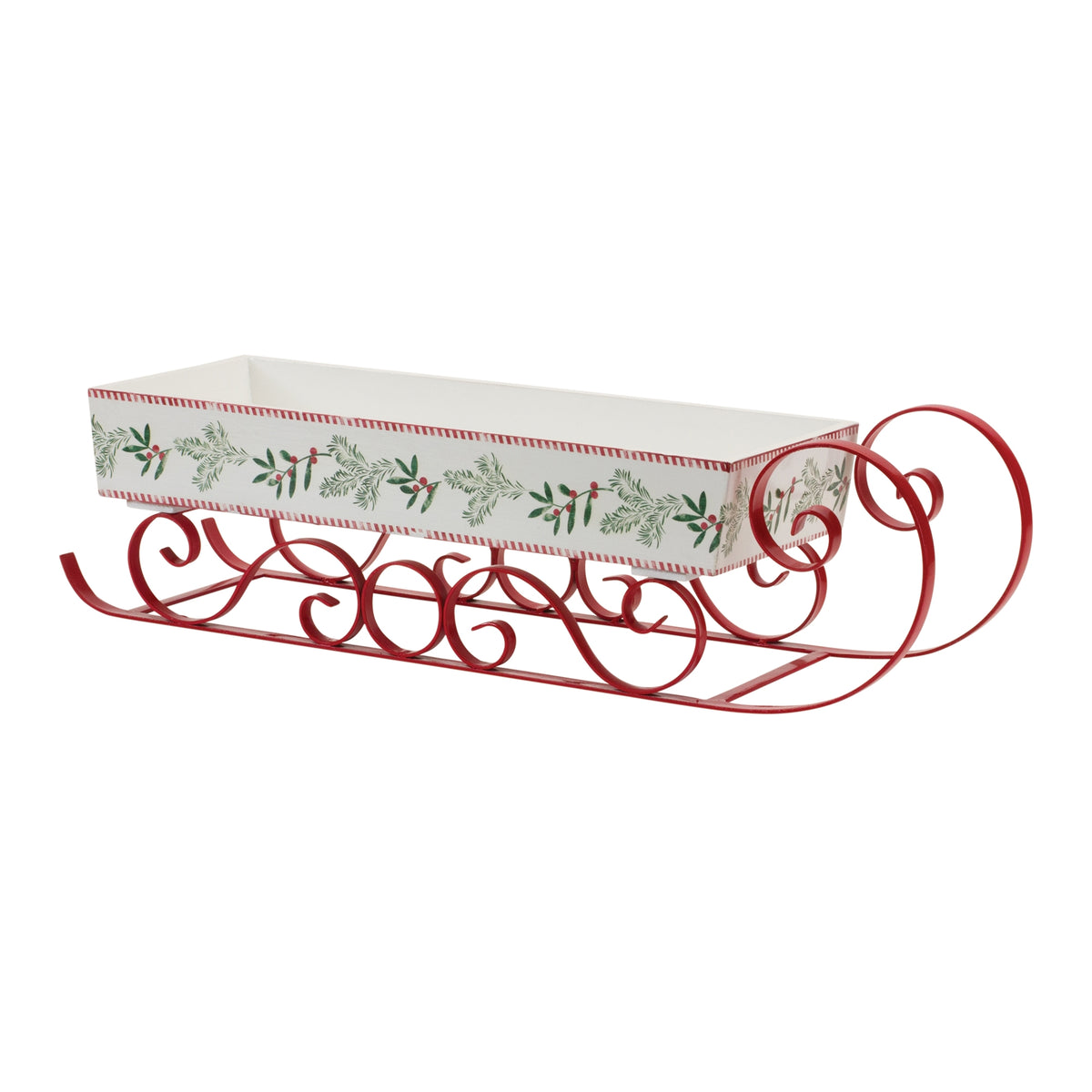 Wooden Sleigh with Pine Accents (S/2)