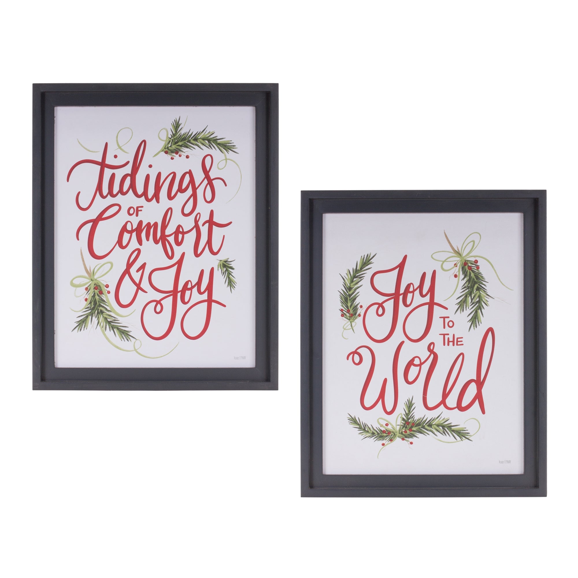 Joy and Tidings Frame (2 Asst) 14.25"L x 17.75"H Wood