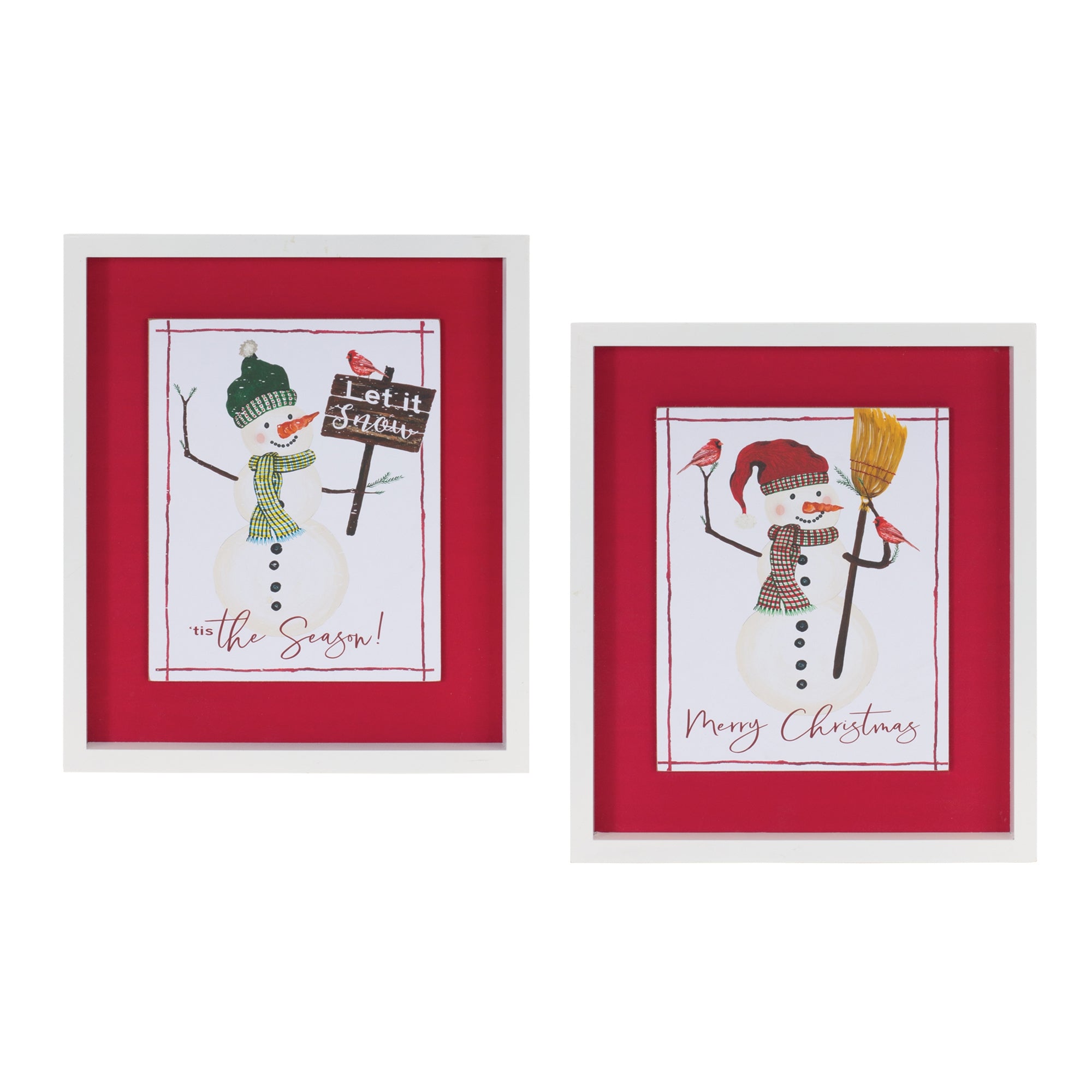 Snowman Frame (2 Asst) 12"L x 14"H Wood/Paper