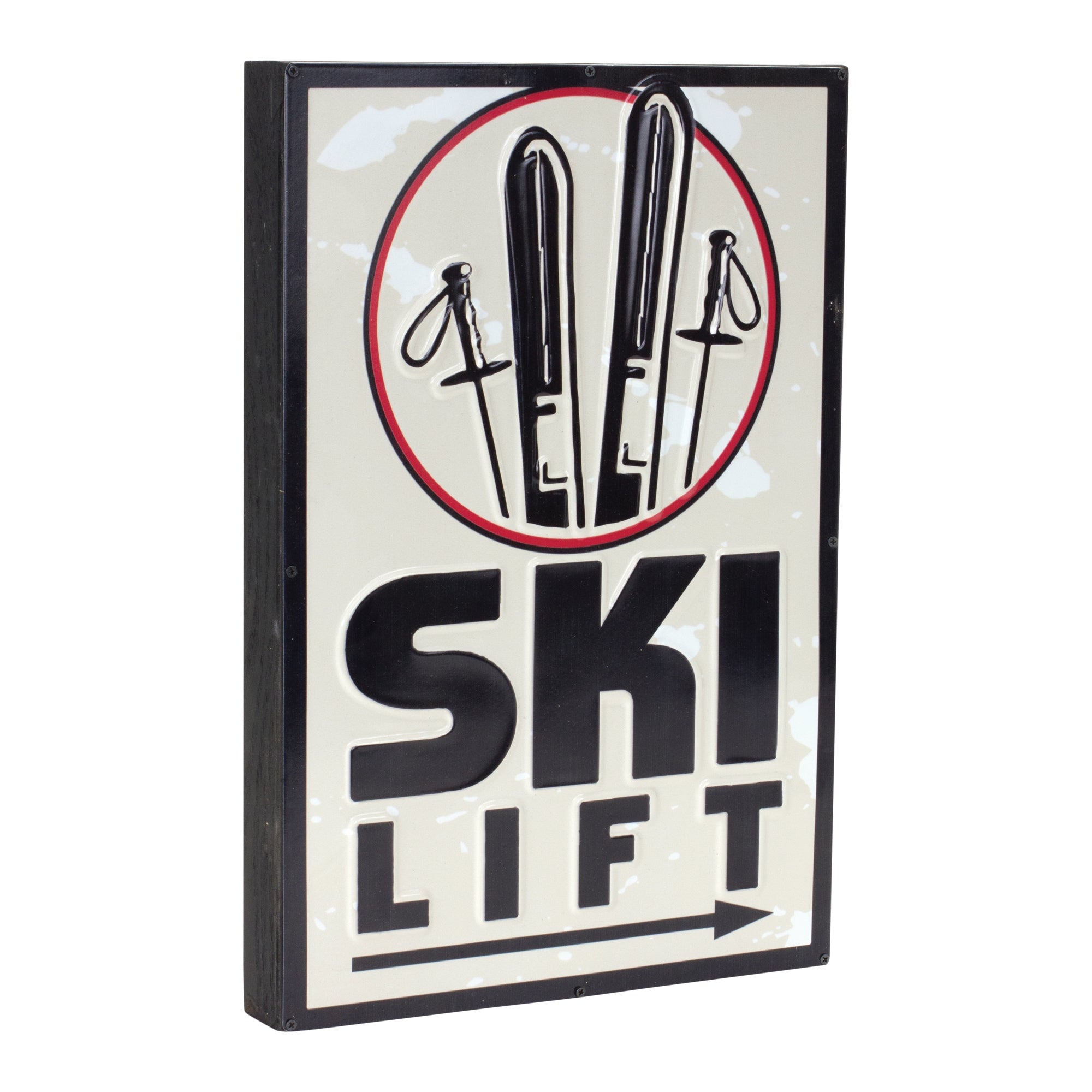 Ski Lift Sign 10.75"L x 15.75"H Wood/Tin