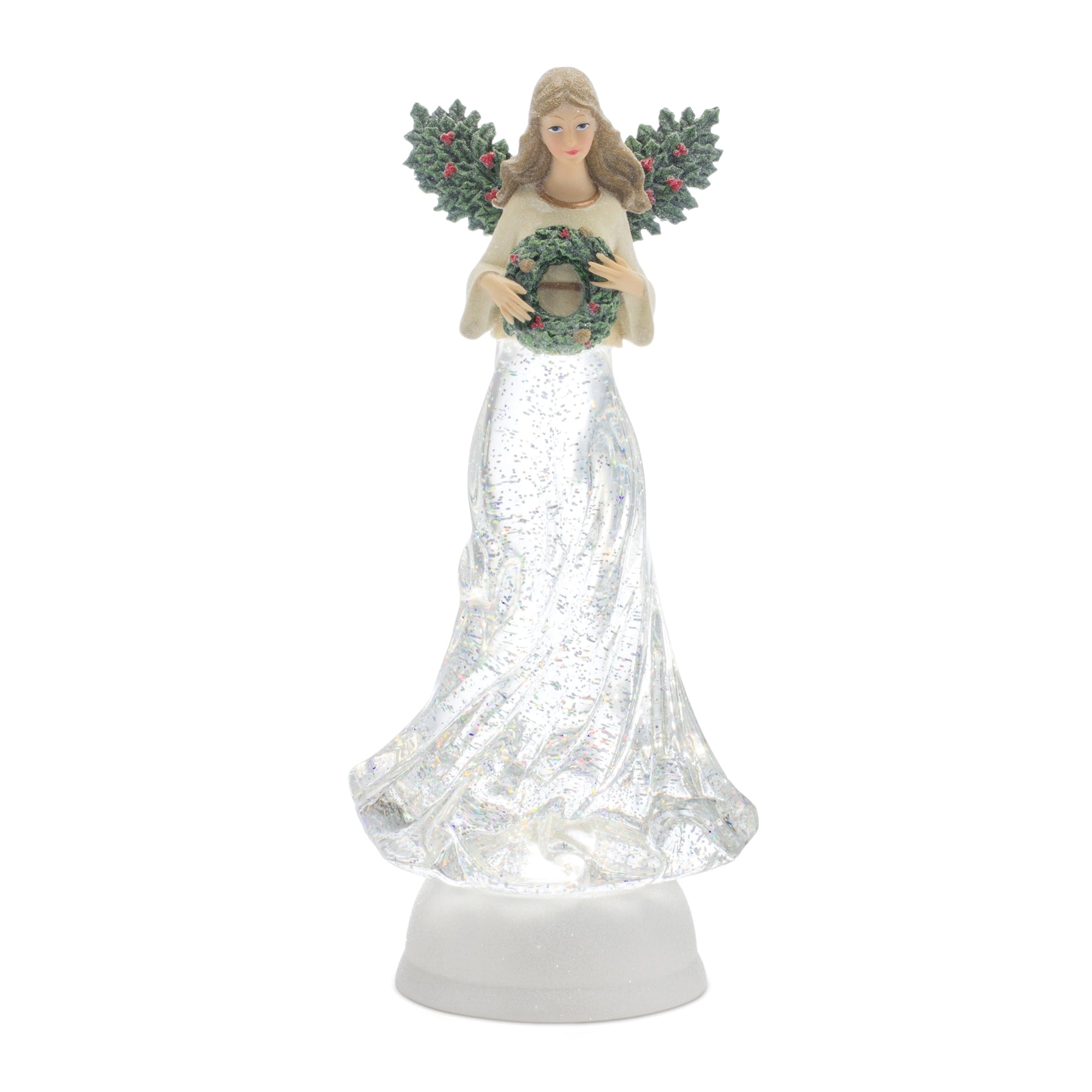 Snow Globe Angel 13”H  6 Hr Timer 3AA Batteries Not Included or USB Cord Included
