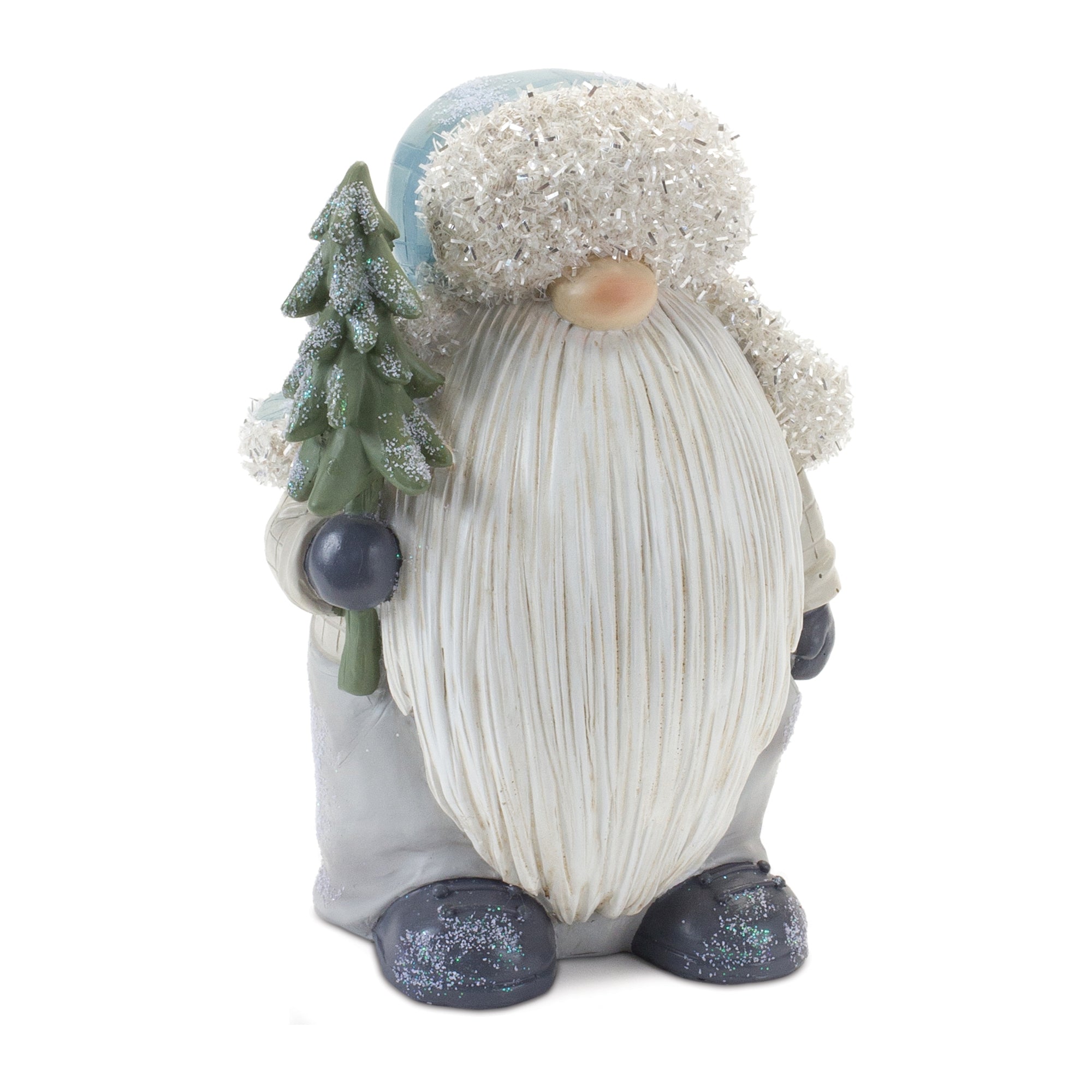 Gnome w/Tree 8.25”H Resin