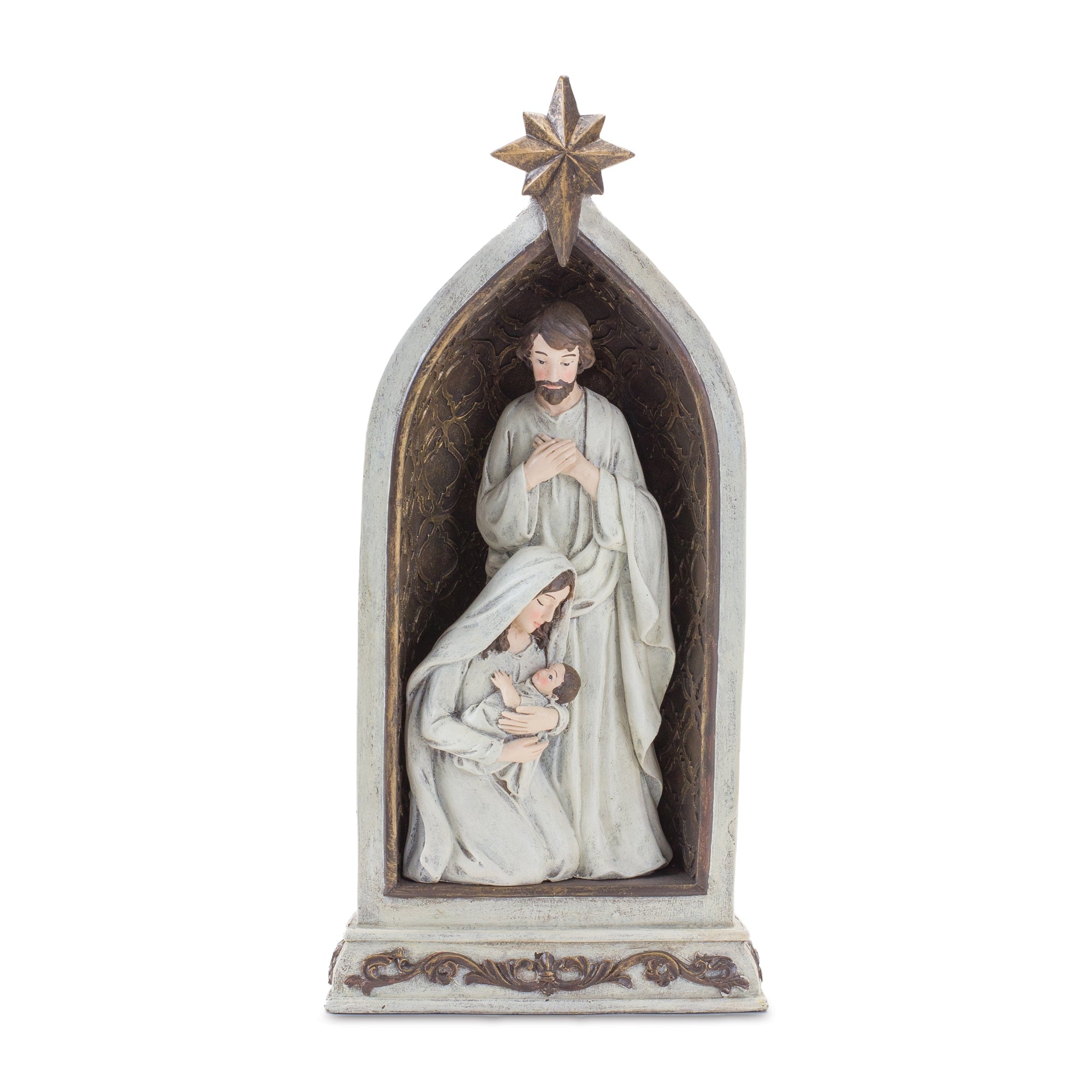 Holy Family in Arch 12.5”H Resin