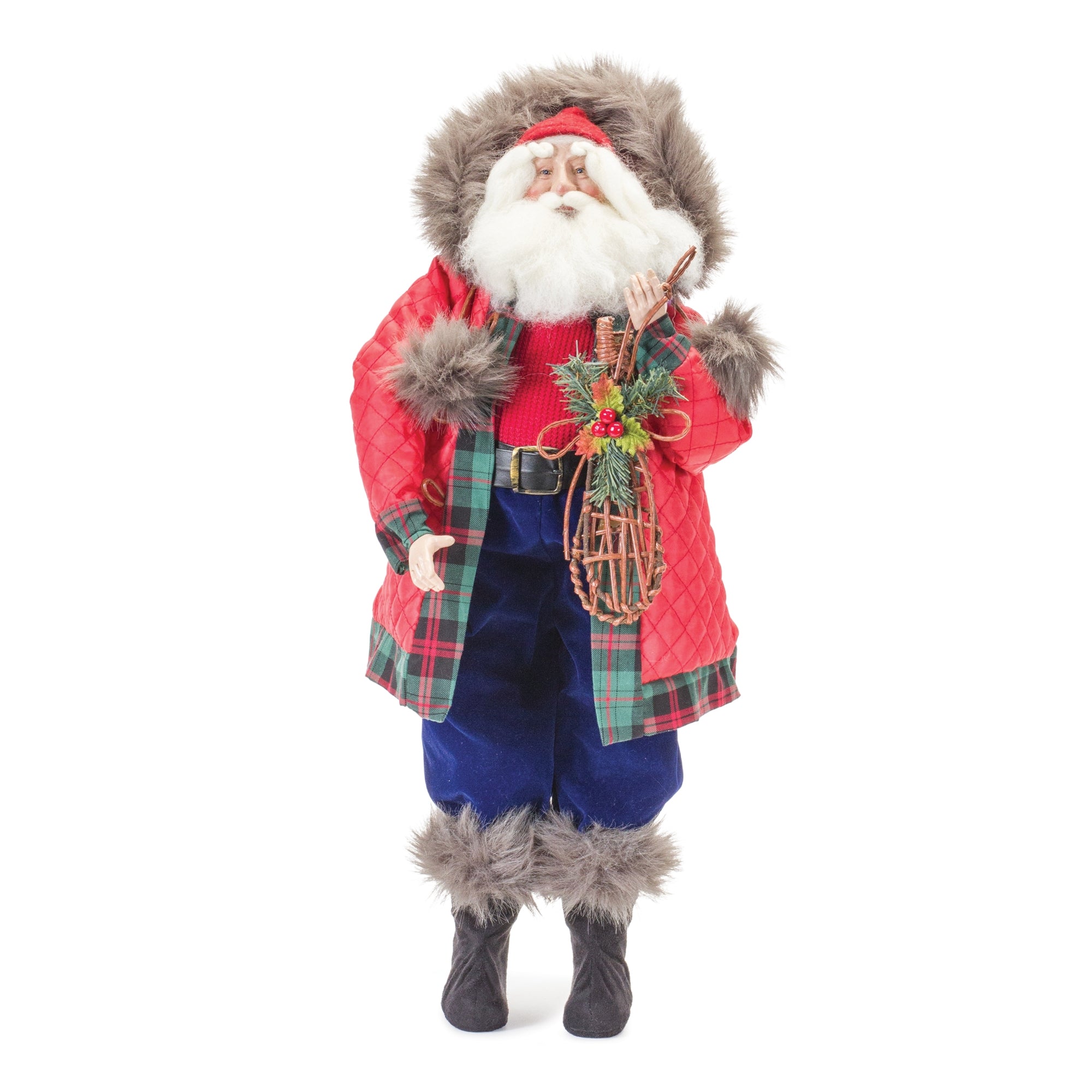 Santa w/Snow Shoes 24”H Polyester