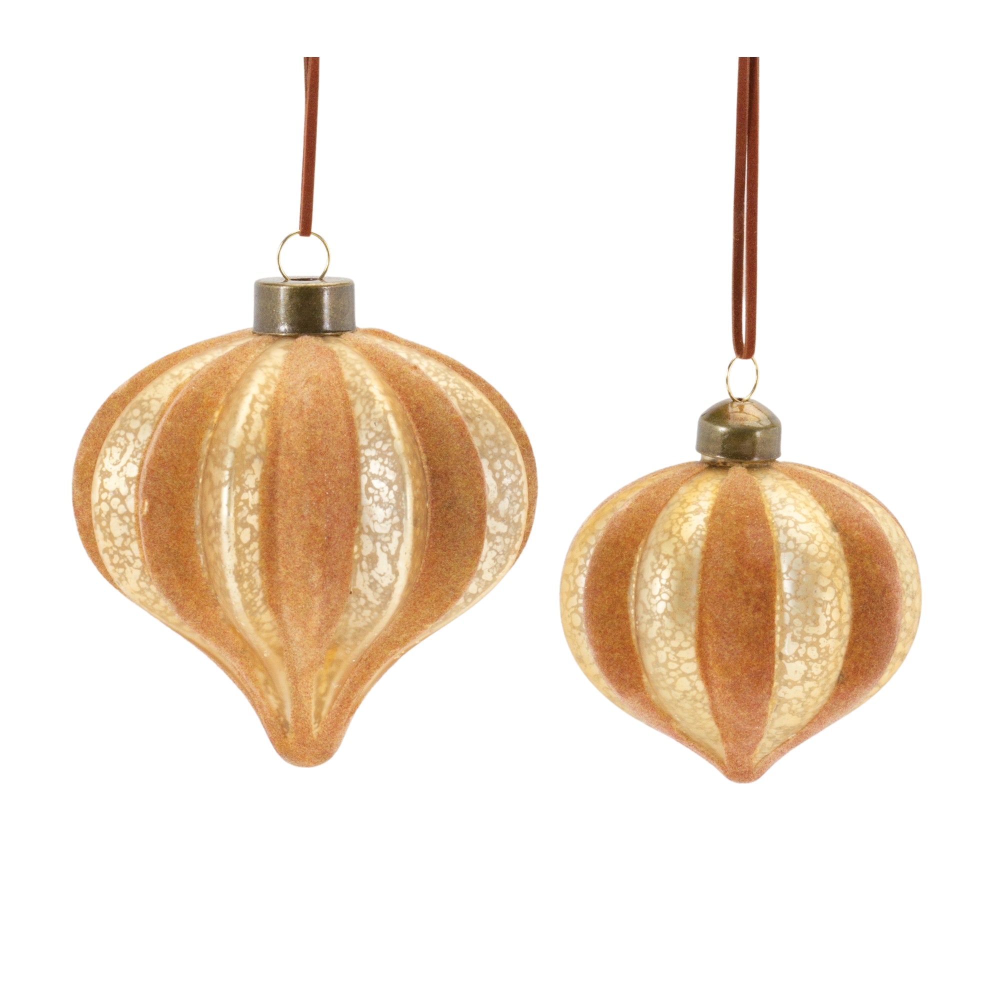 Ornament (Set of 2) 3.25"H, 4.5"H Glass