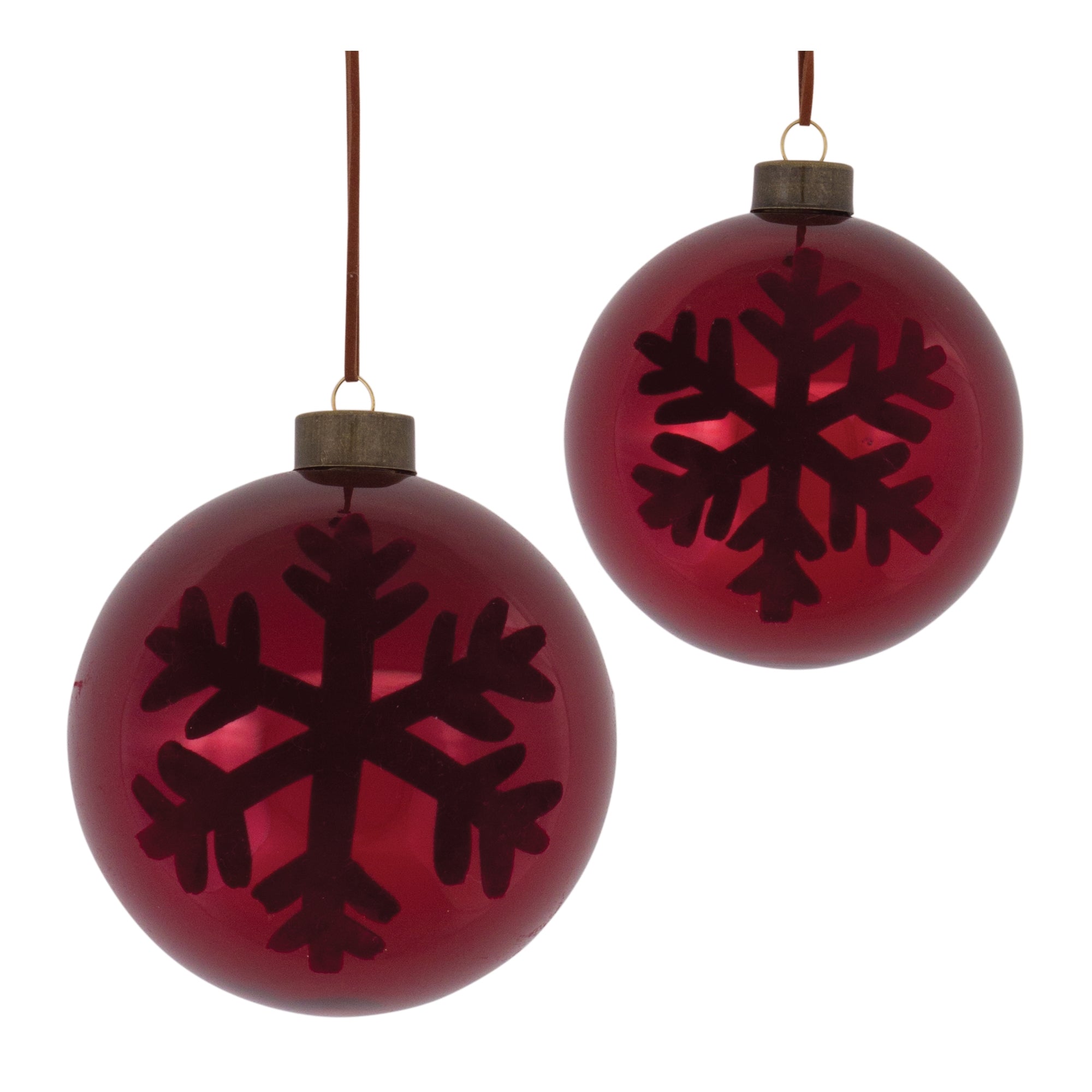 Ball Ornament (Set of 2) 4"D, 5"D Glass
