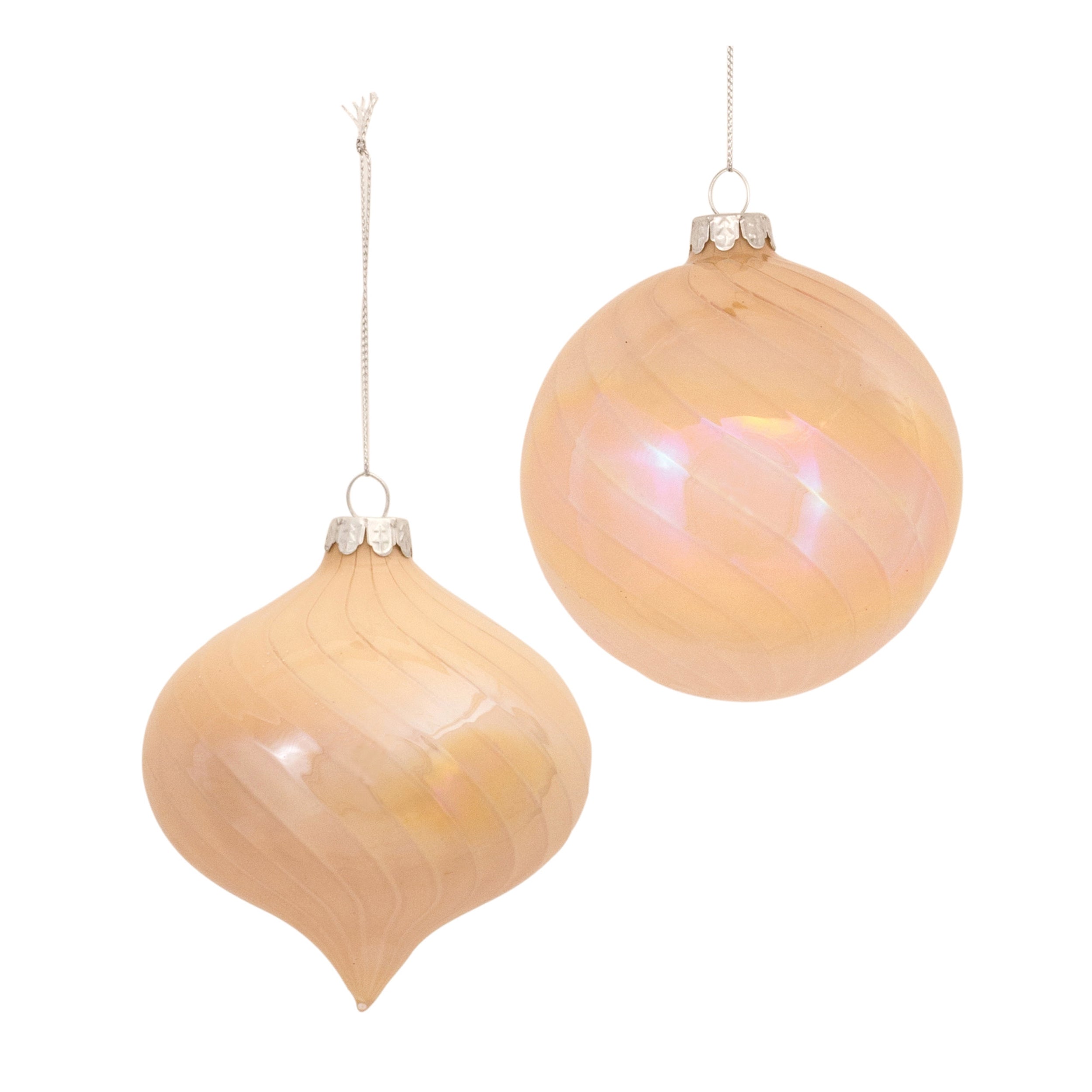 Ornament (2 Asst) 4”D Glass