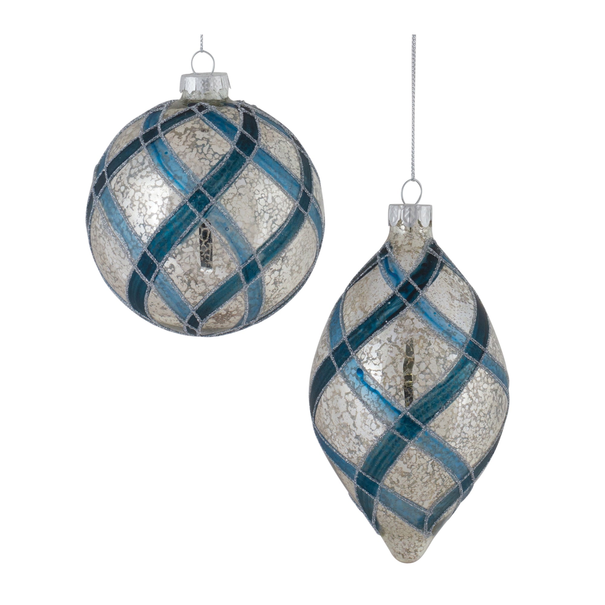 Ornament (2 Asst) 4.75"H, 6"H Glass