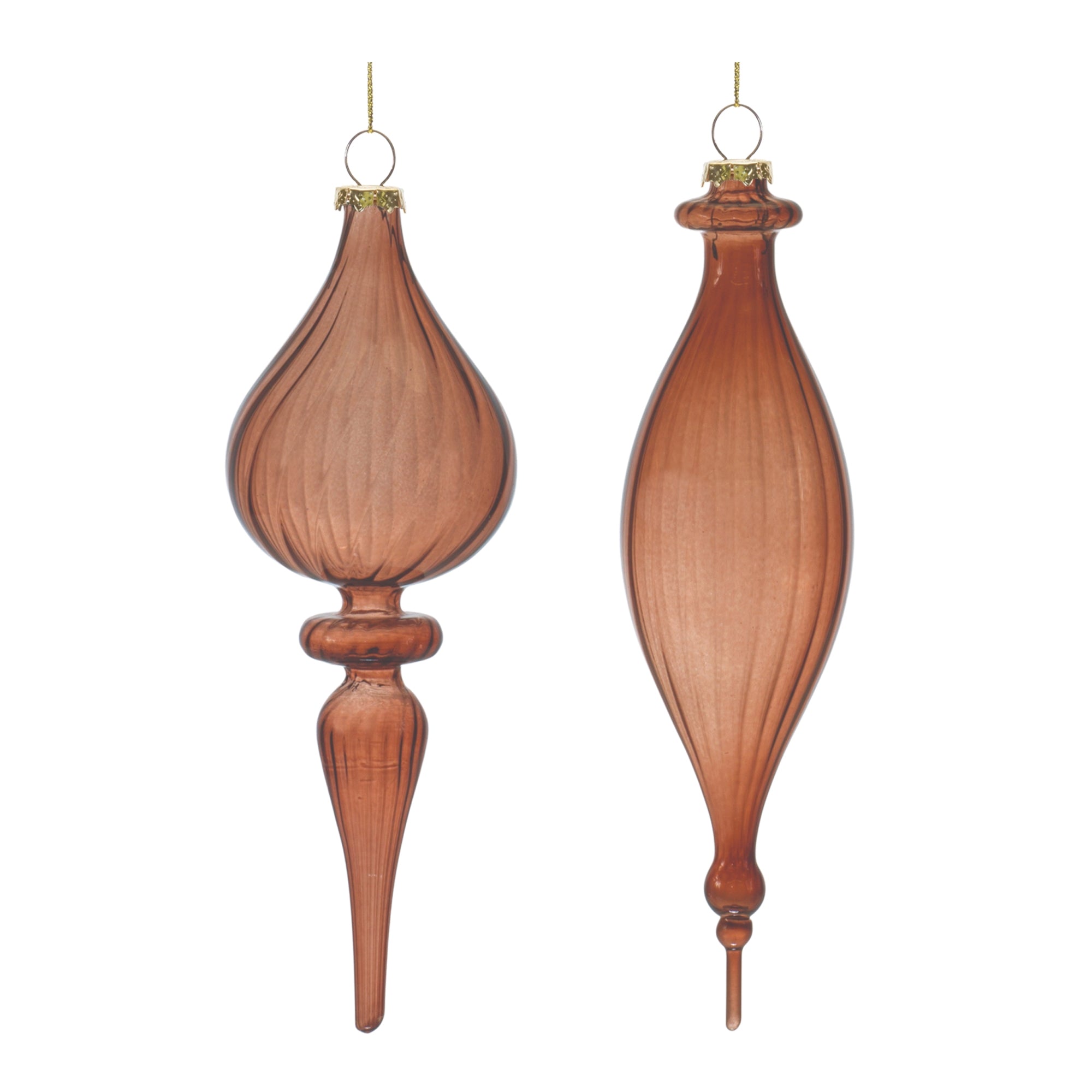 Drop Ornament (2 Asst) 8.5”H Glass