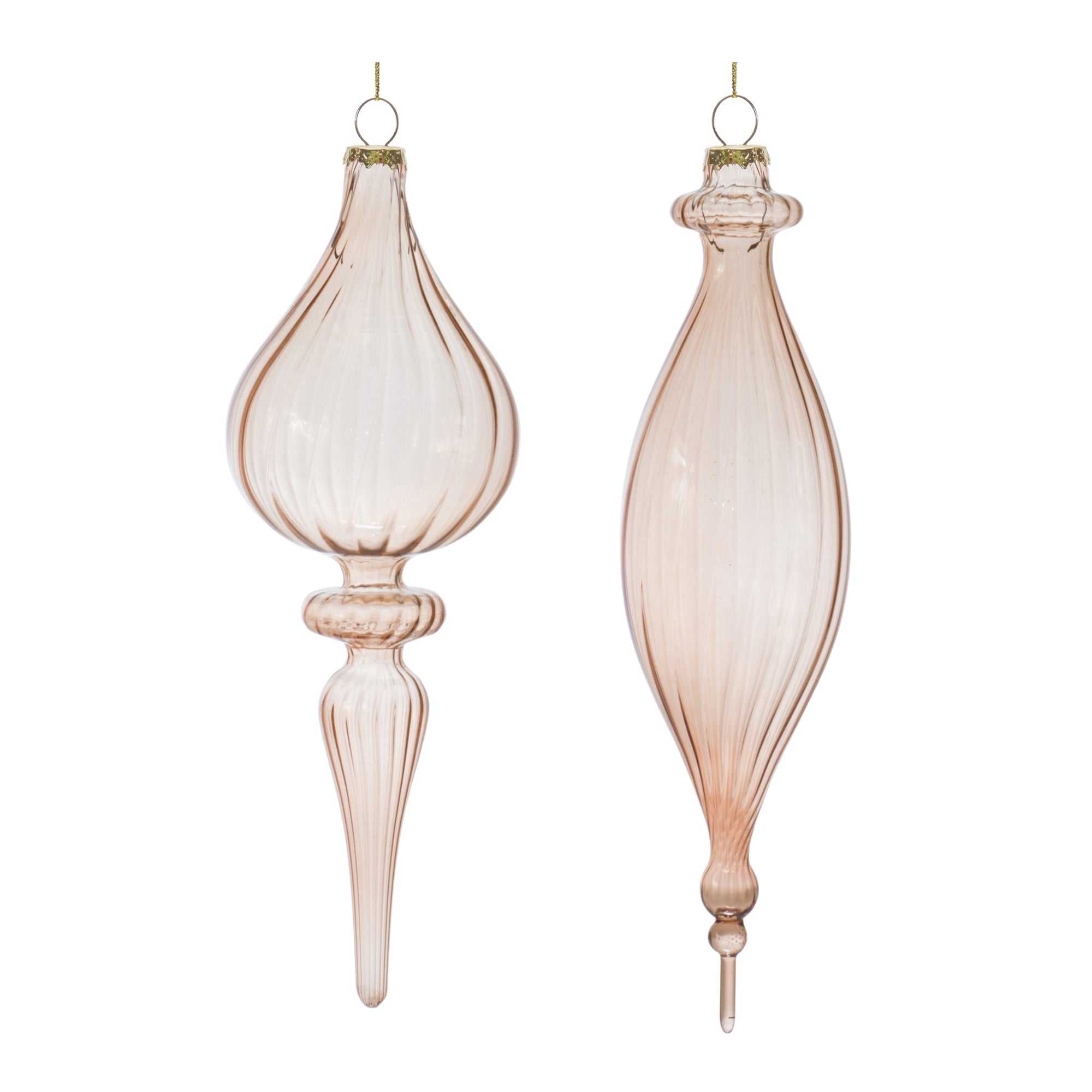Drop Ornament (2 Asst) 8.5”H Glass