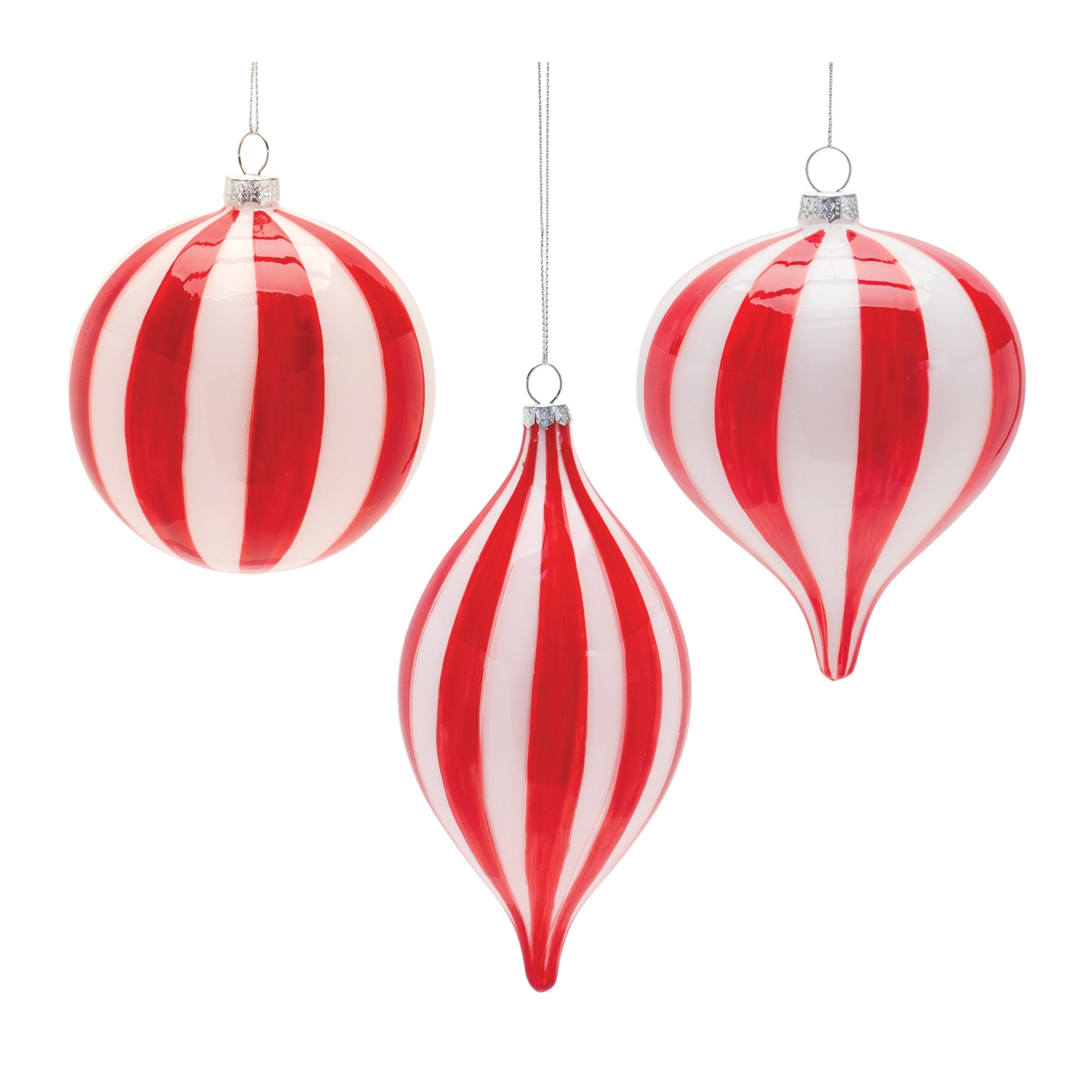 Ornament (3 Asst) 5"H, 5.5"H, 7"H Glass