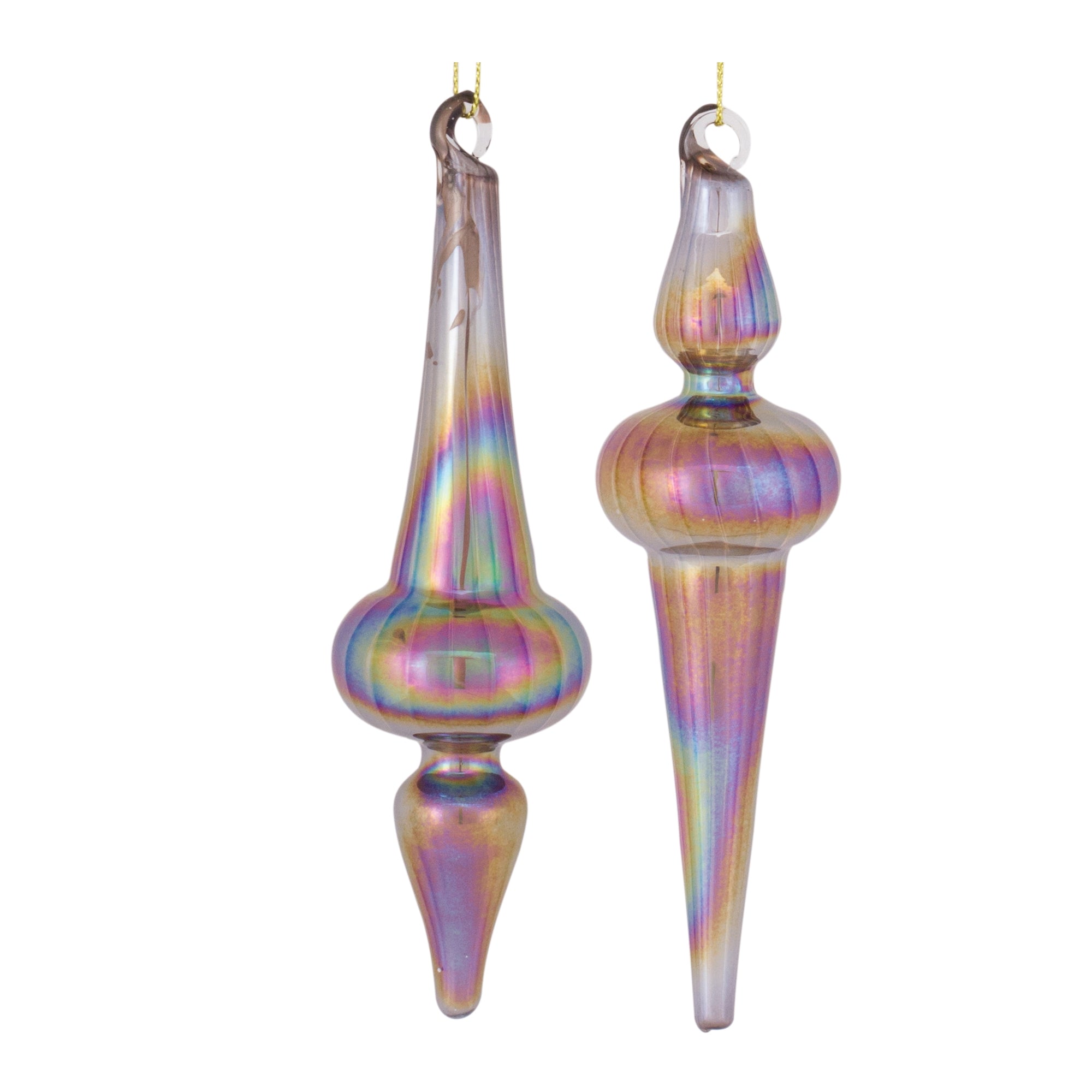 Drop Ornament (2 Asst) 6”H Glass