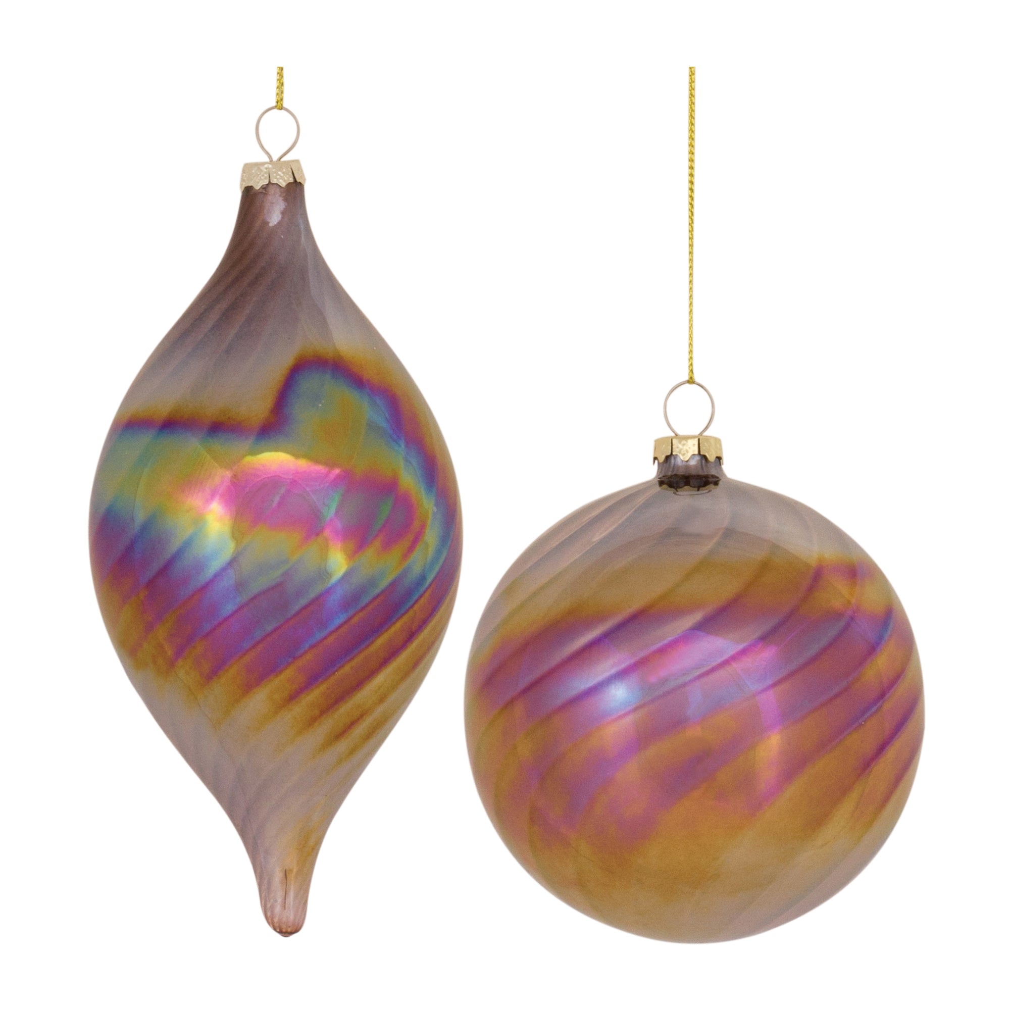 Ornament (2 Asst) 4.75"H, 7"H Glass