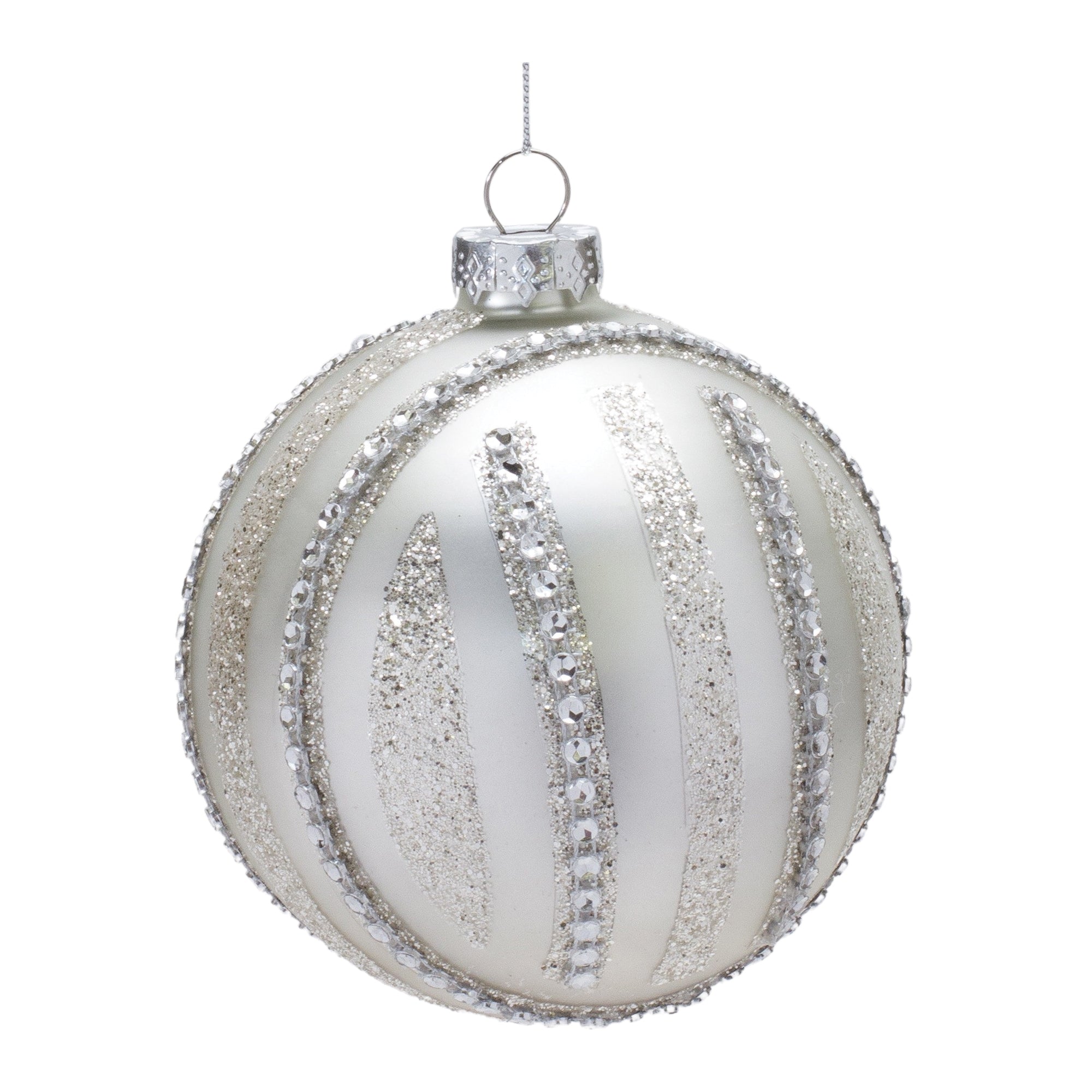 Ball Ornament 4”D Glass