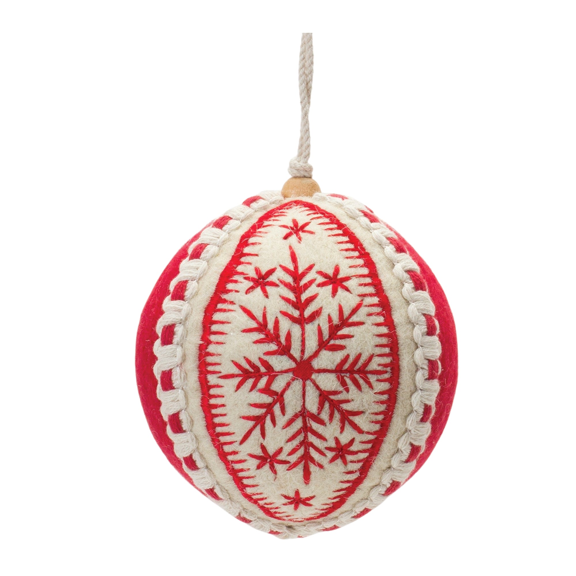 Ball Ornament 4”D Wool