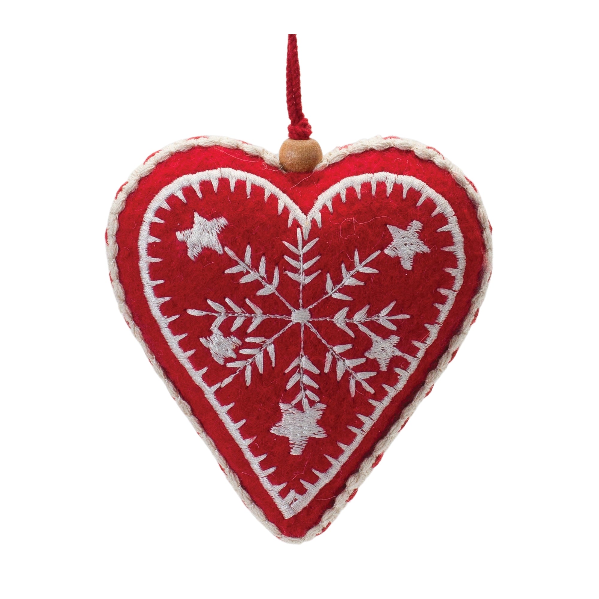 Heart Ornament 4.75”H Wool
