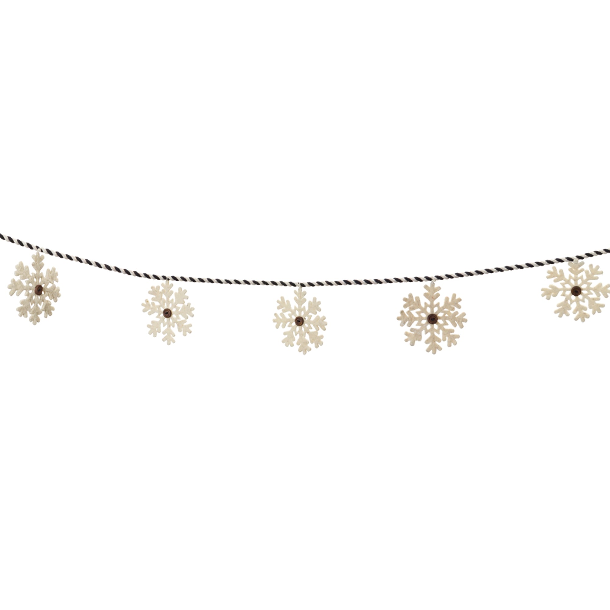 Snowflake Garland 5.5'L Cotton/Wool