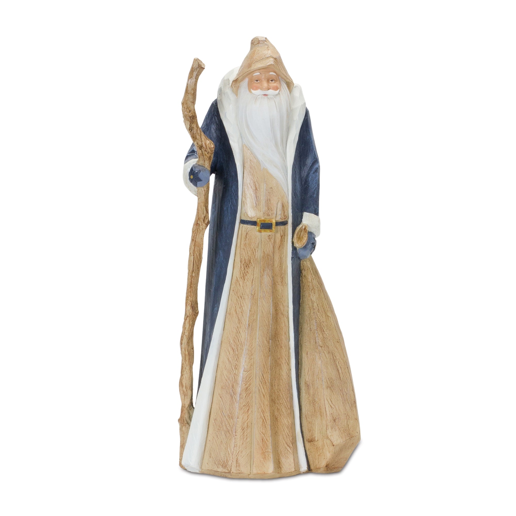 Santa w/Walking Stick 15.75”H Resin