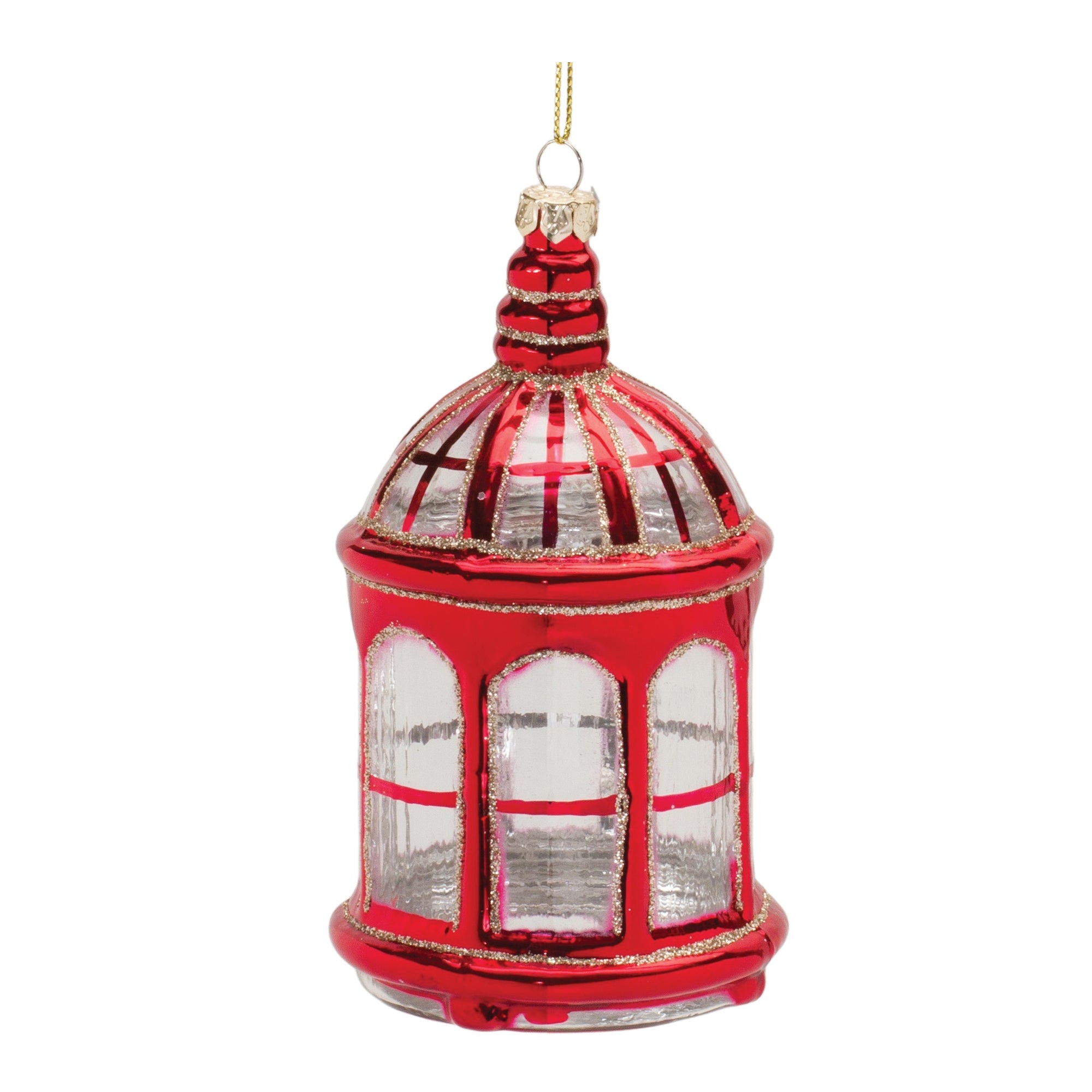 Lantern Ornament 5.5”H Glass