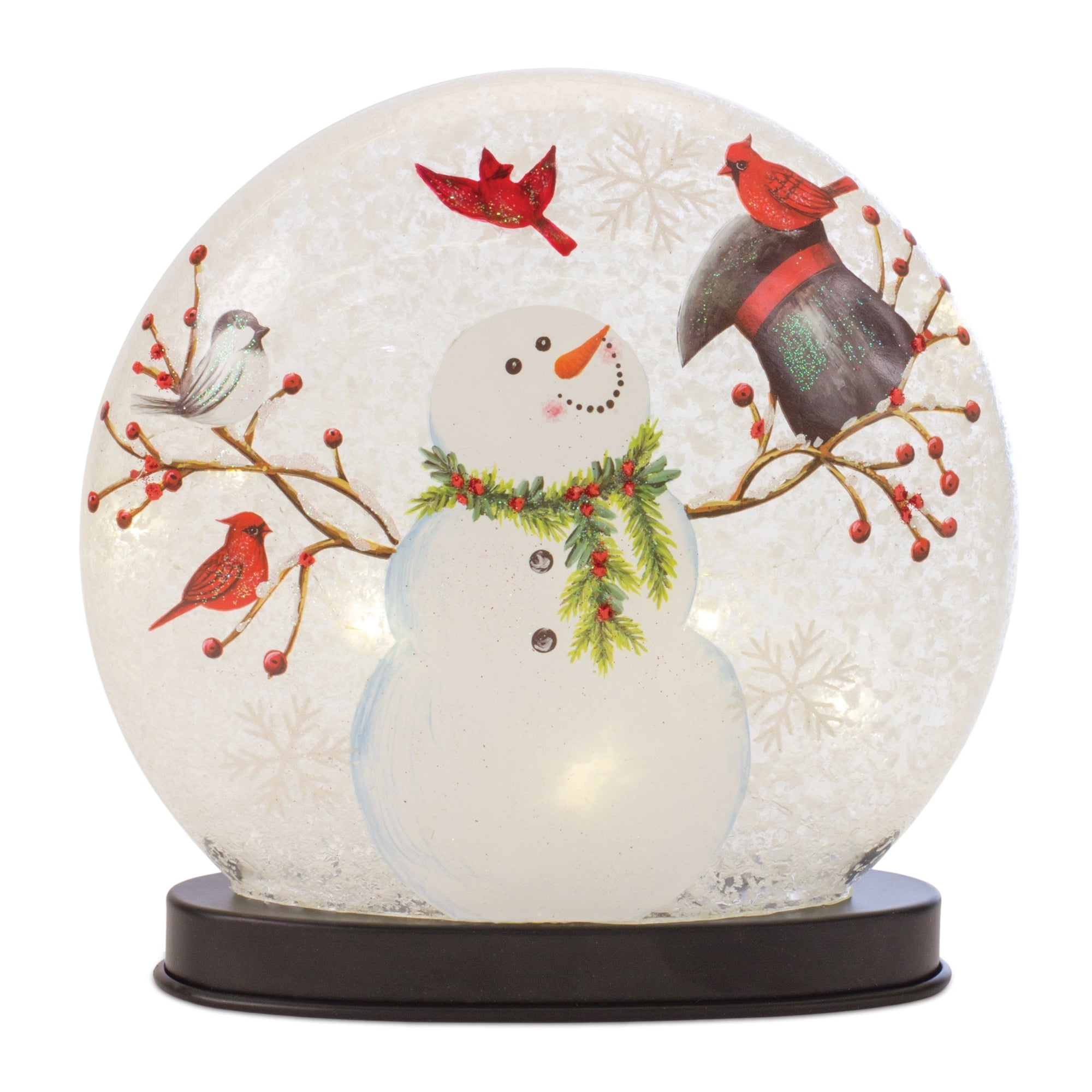 Snowman Globe 8”H Glass 2 AA Batteries, Not Included