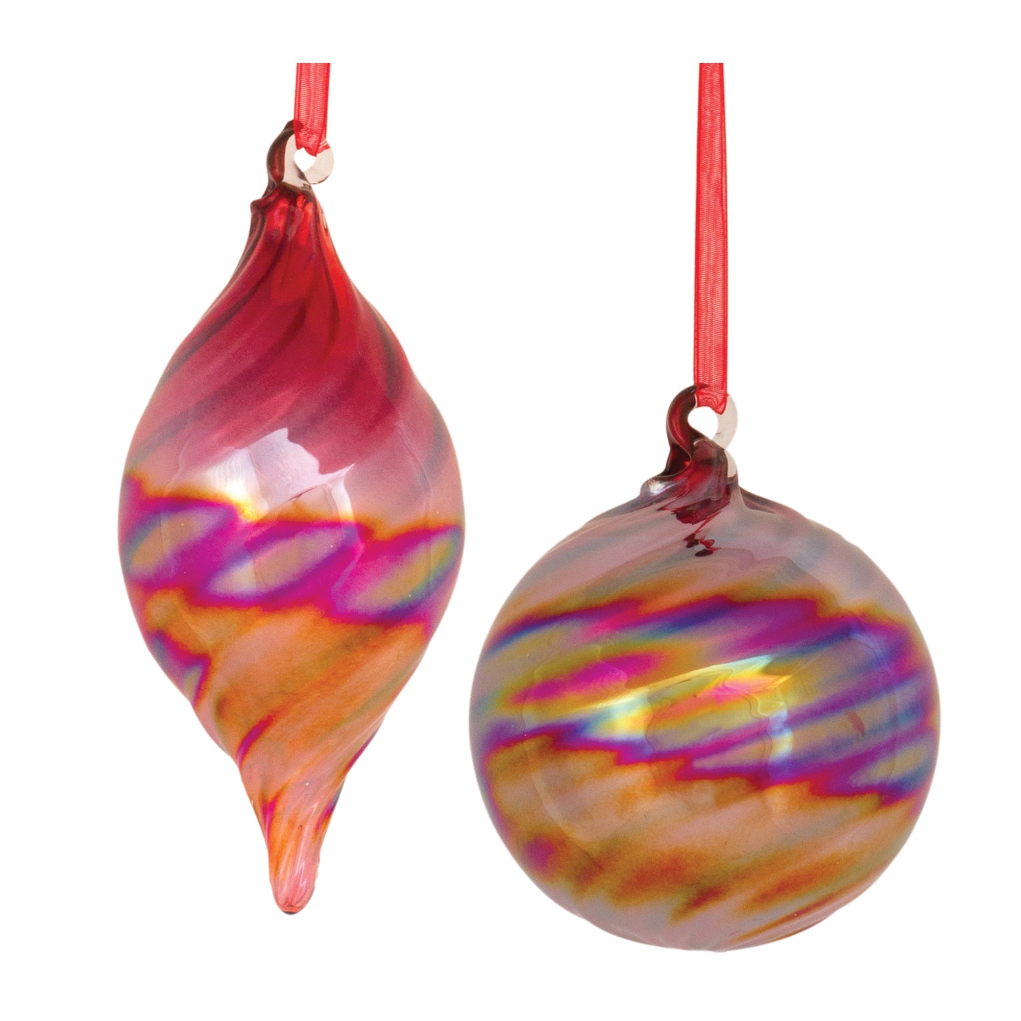 Ornament (2 Asst) 4.25"H, 6"H Glass