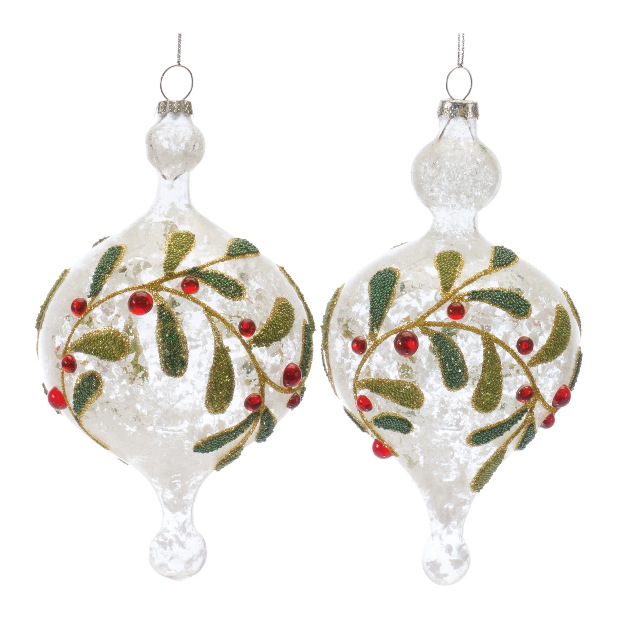Ornament (2 Asst) 6.5”H Glass
