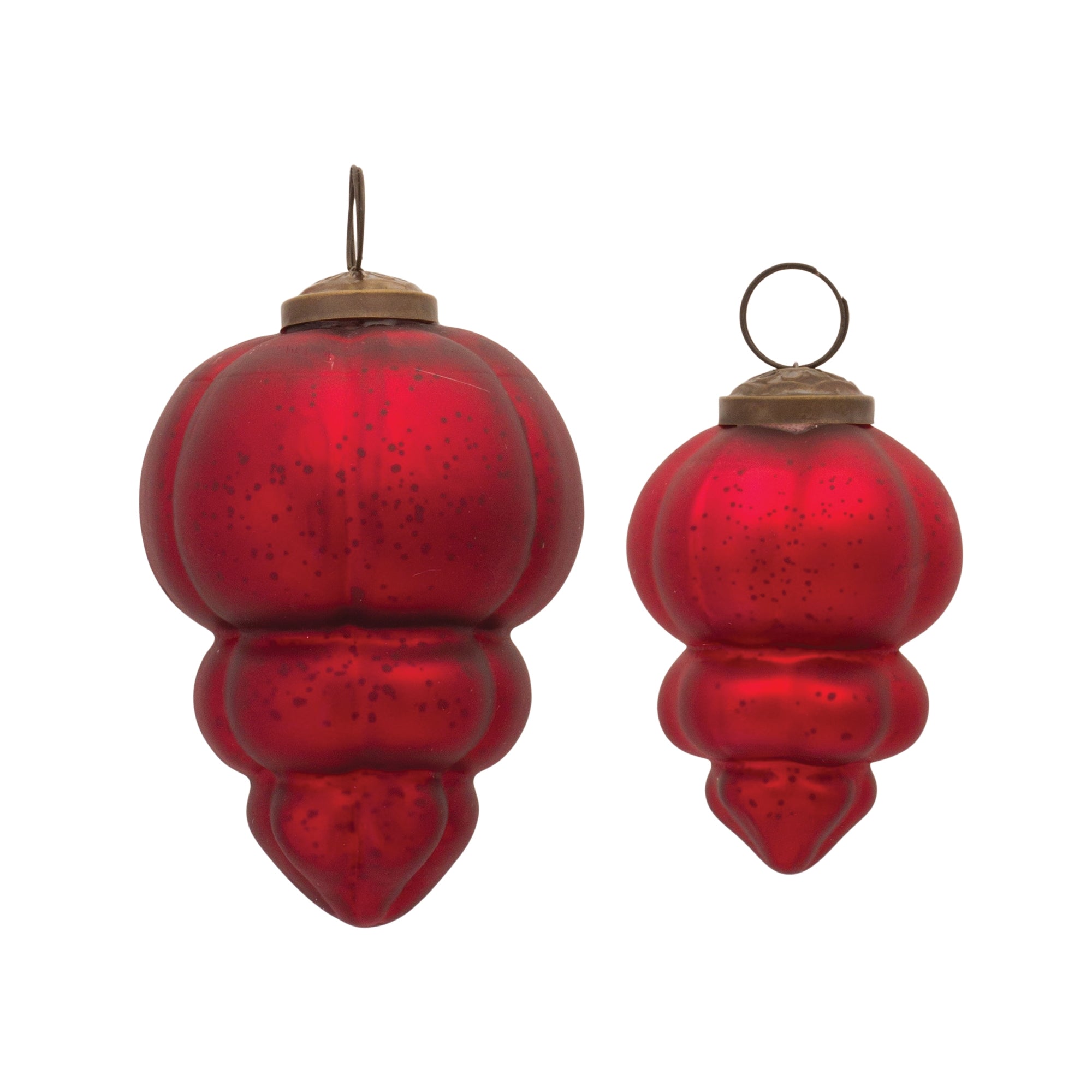Ornament (Set of 2) 4"H, 5.25"H Glass